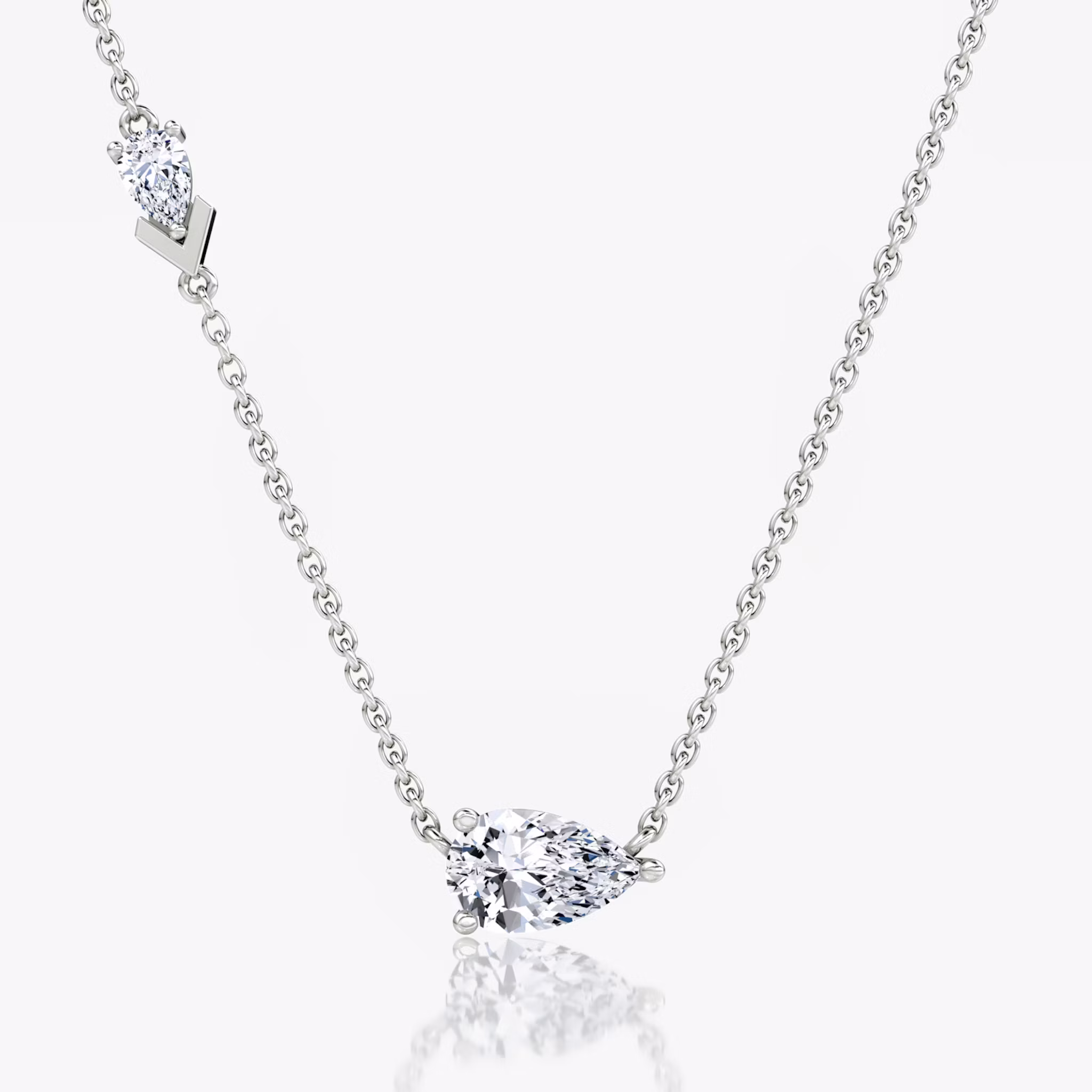 Toi et Moi Echo Necklace Pear | White Gold