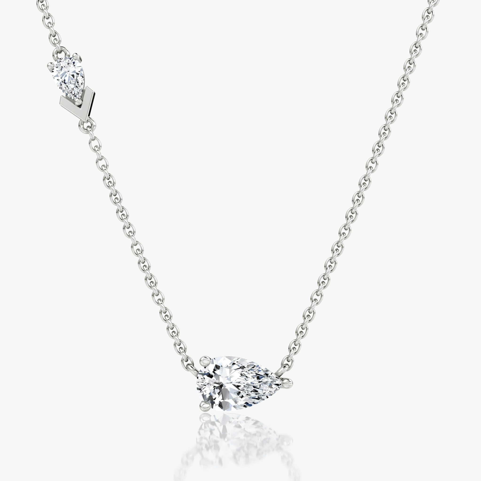 Toi et Moi Echo Necklace | Pear | 14k | White Gold | caratWeight: 0.90ct | chainLength: 16-18
