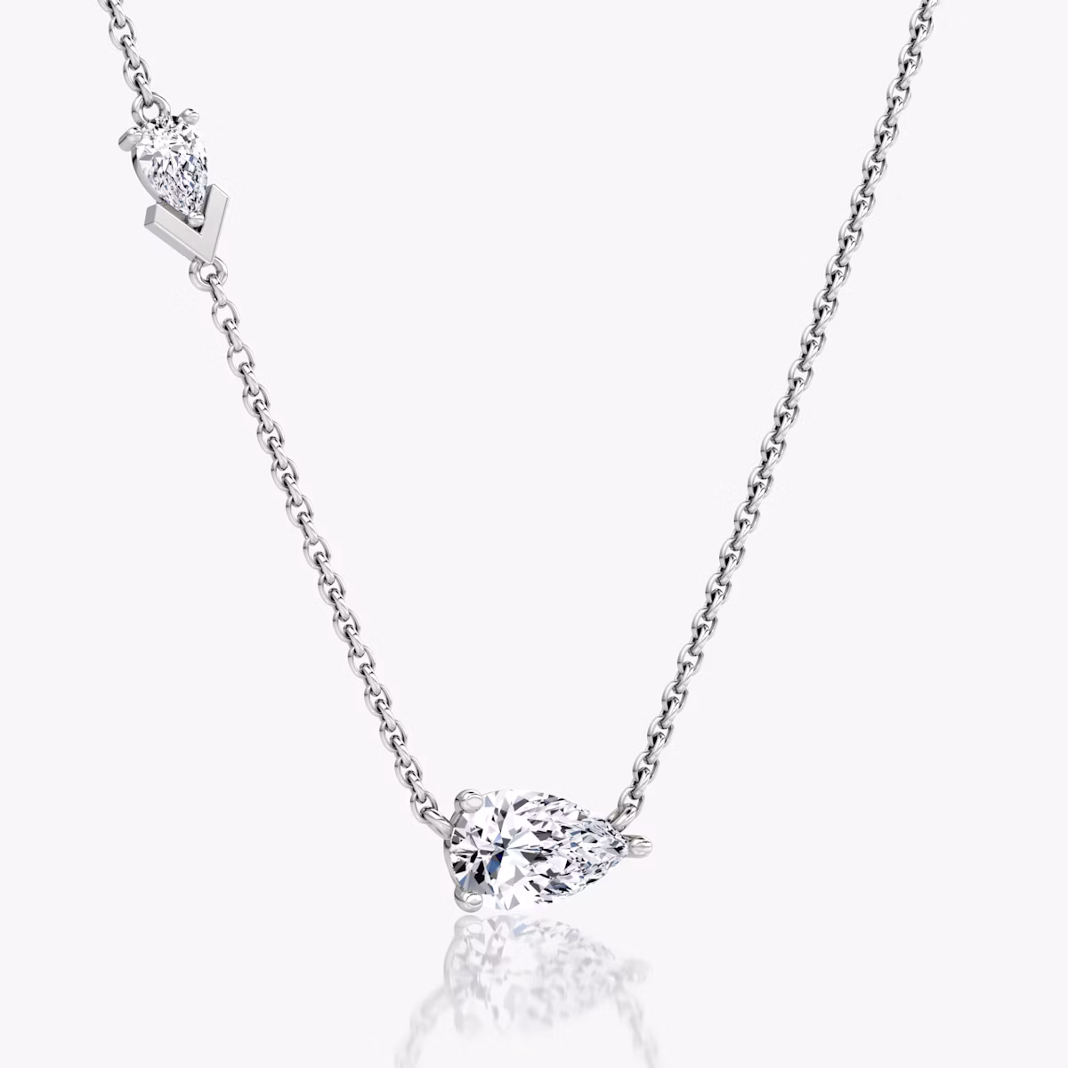 Toi et Moi Echo Necklace | Pear | 14k | White Gold | caratWeight: 0.90ct | chainLength: 16-18