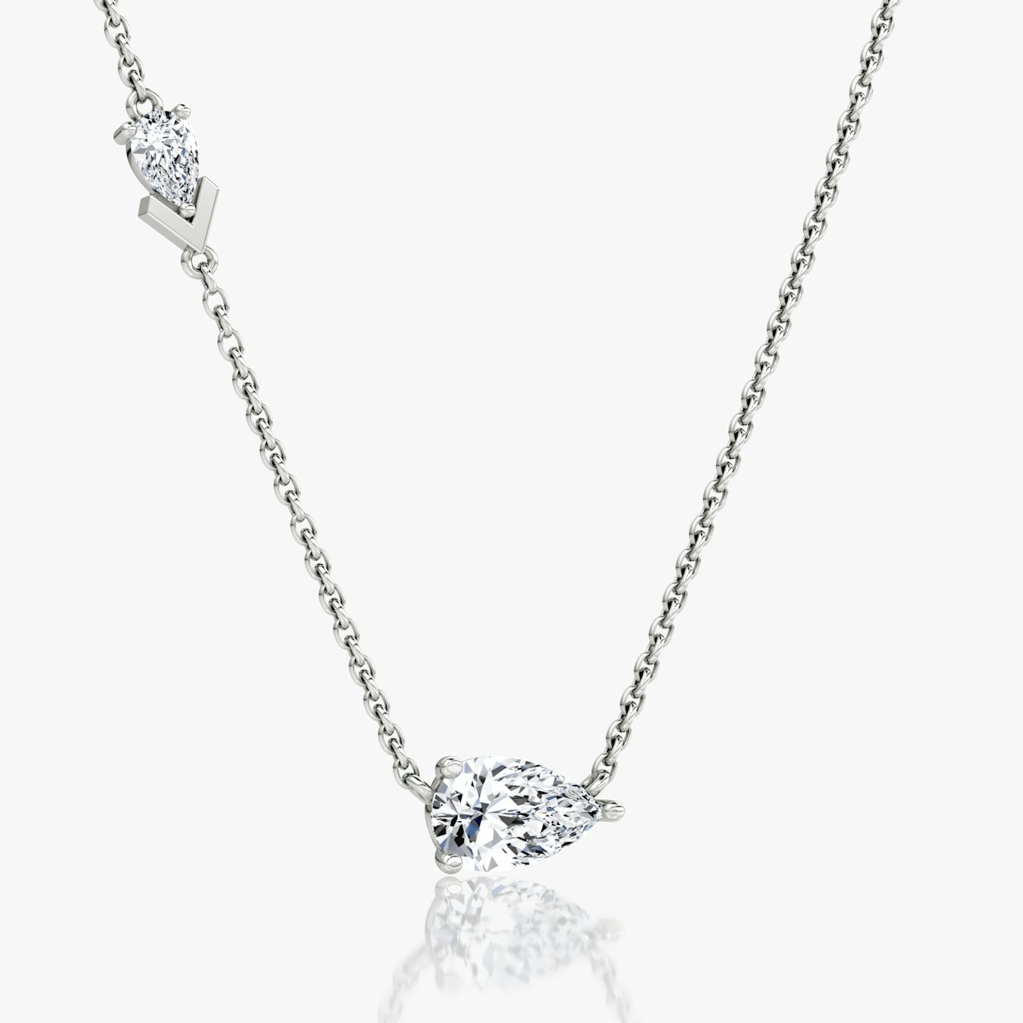 Toi et Moi Echo Necklace | Pear | 14k | White Gold | caratWeight: 0.90ct | chainLength: 16-18