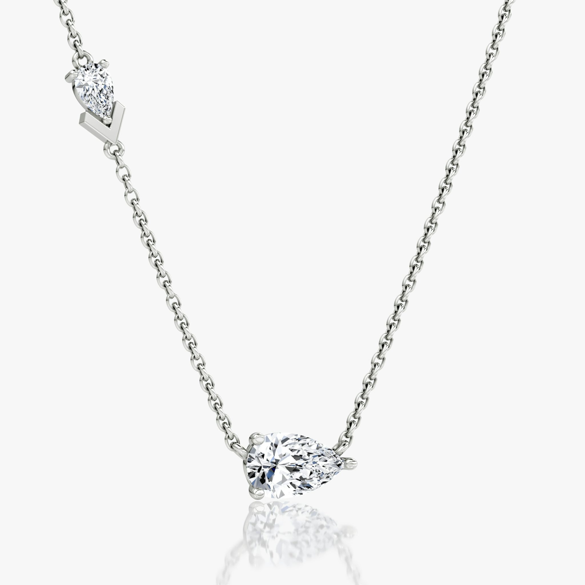 Toi et Moi Echo Necklace | Pear | 14k | White Gold | caratWeight: 0.90ct | chainLength: 16-18