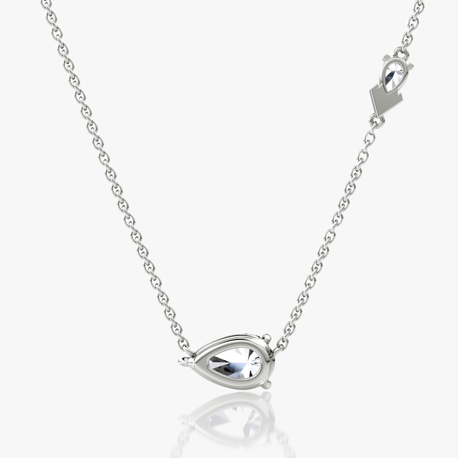Toi et Moi Echo Necklace | Pear | 14k | White Gold | caratWeight: 1.15ct | chainLength: 16-18