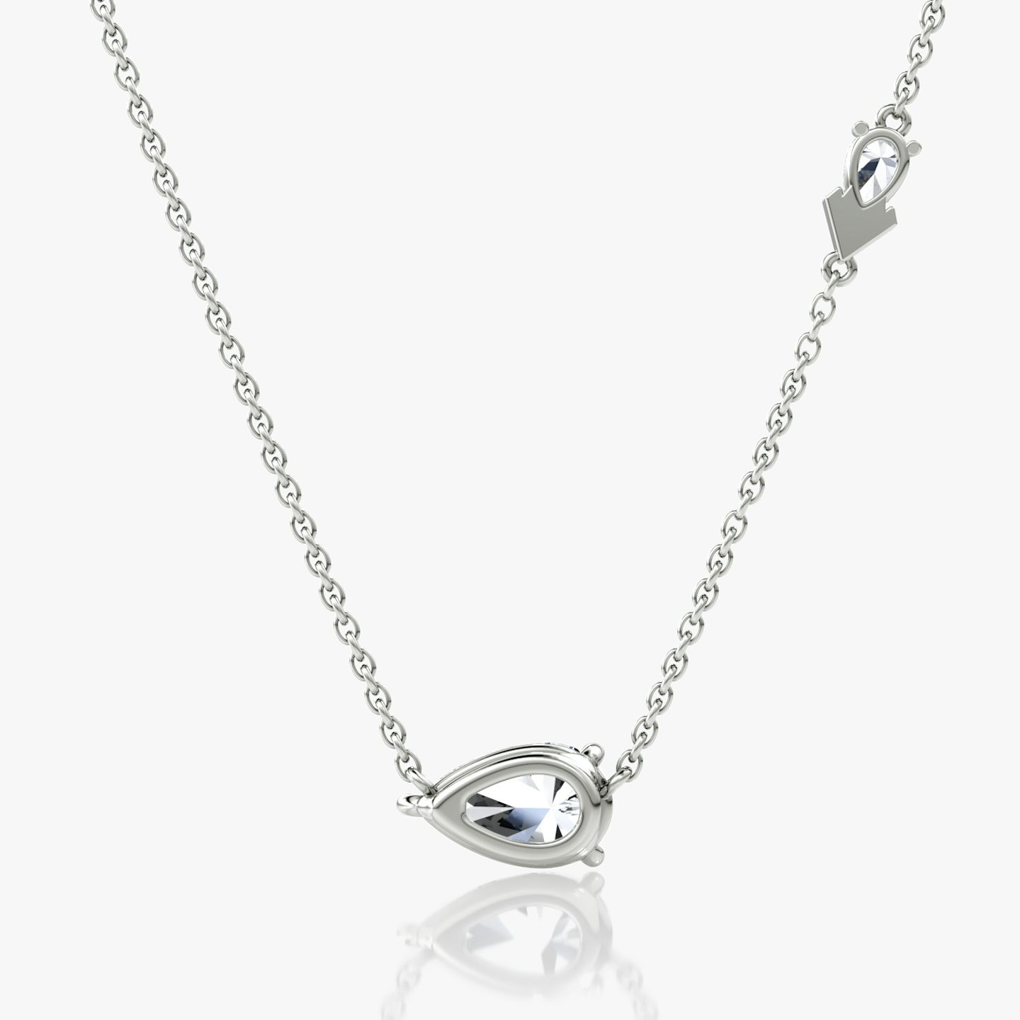 Collar Toi et Moi Echo | Pera | 14k | Oro blanco | caratWeight: 1.15ct | chainLength: 16-18