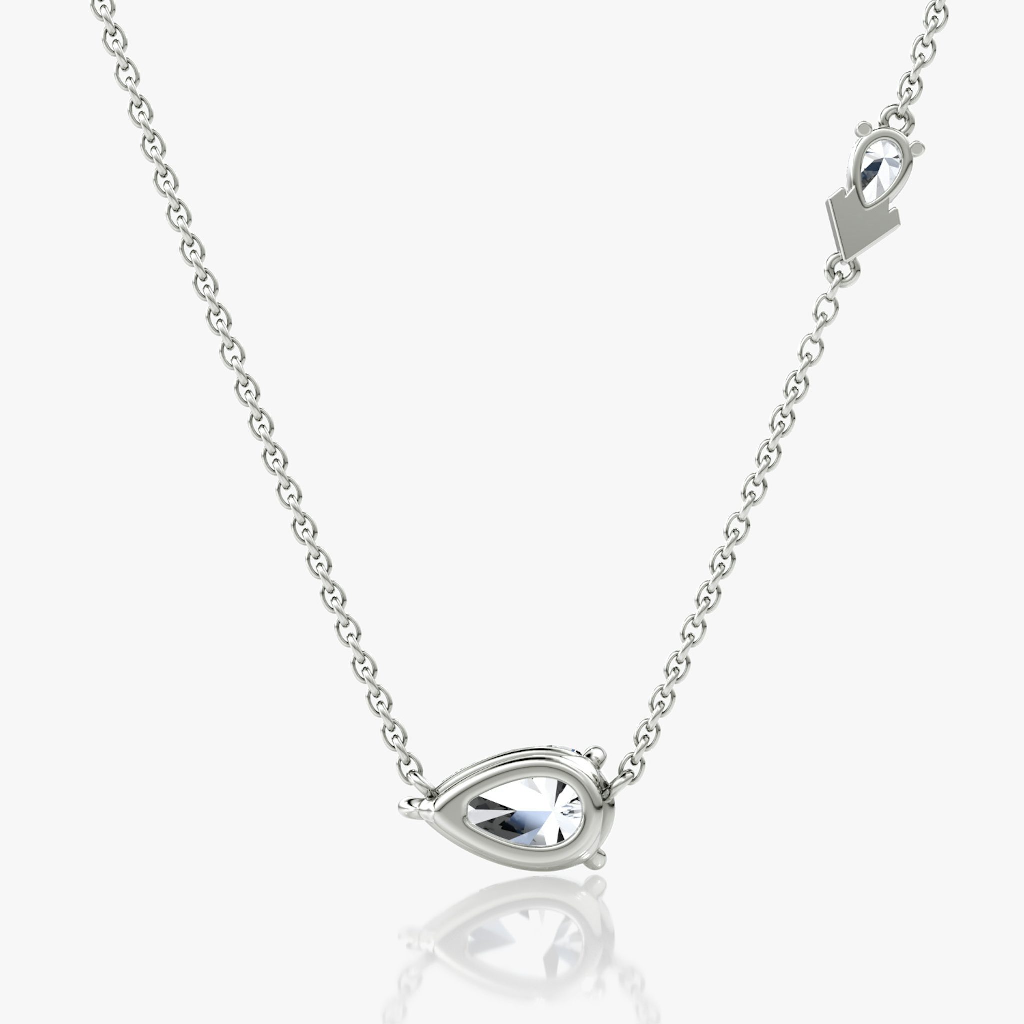 Toi et Moi Echo Necklace | Pear | 14k | White Gold | caratWeight: 1.15ct | chainLength: 16-18