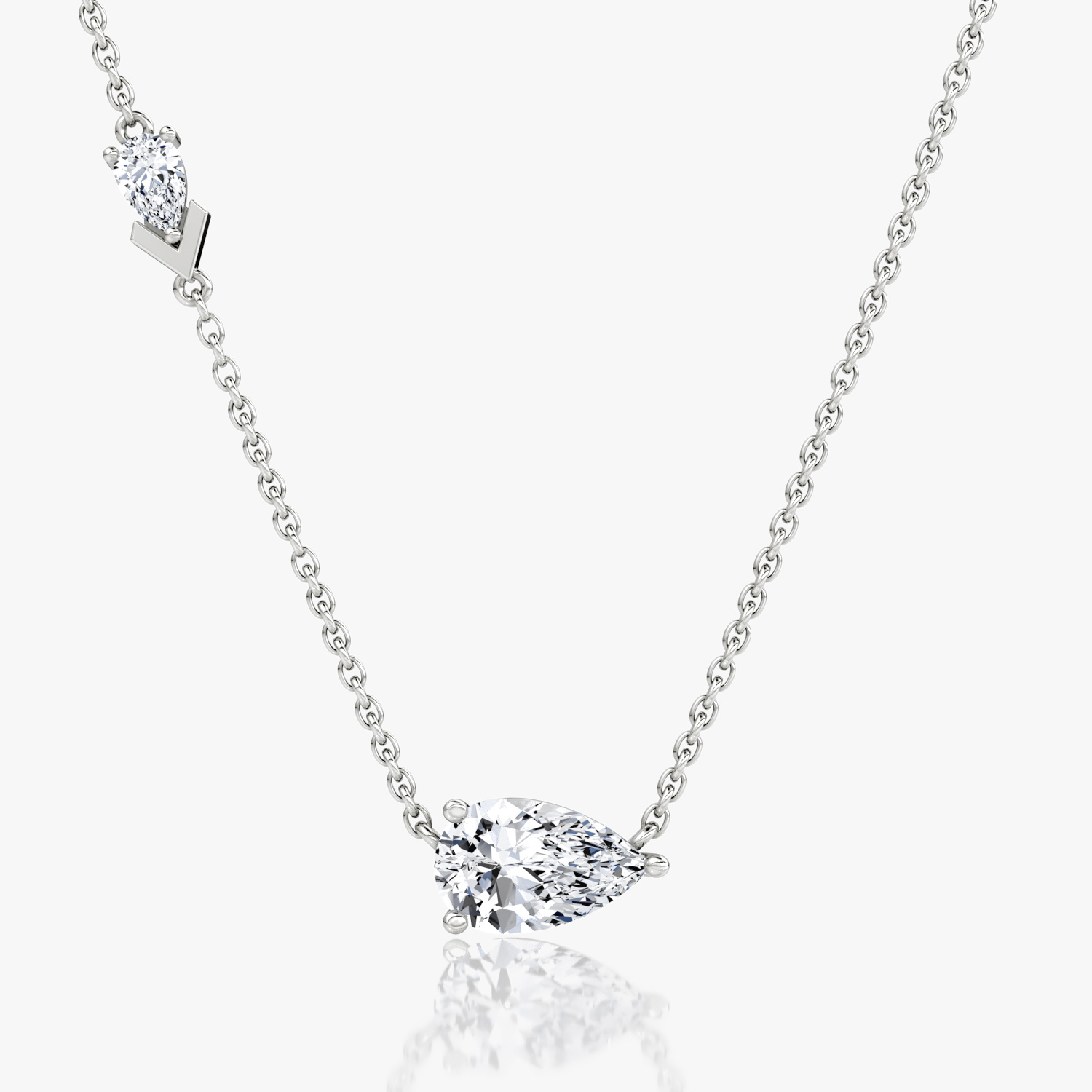 Toi et Moi Echo Necklace Pear | White Gold