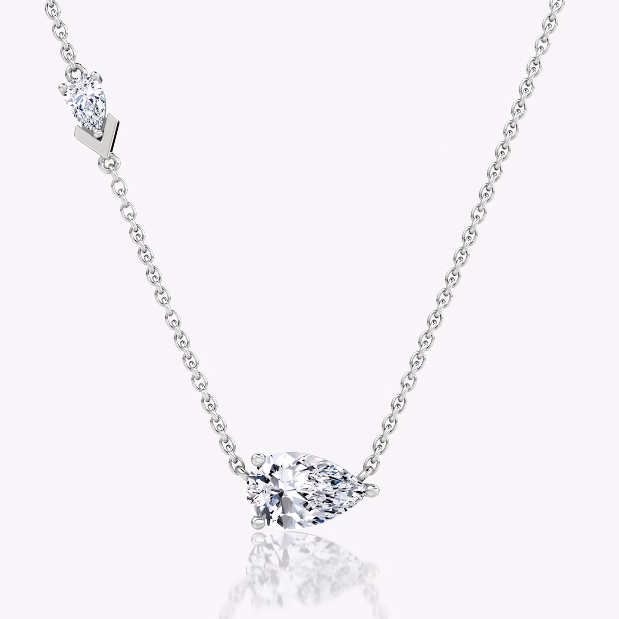 Toi et Moi Echo Necklace Pear | White Gold
