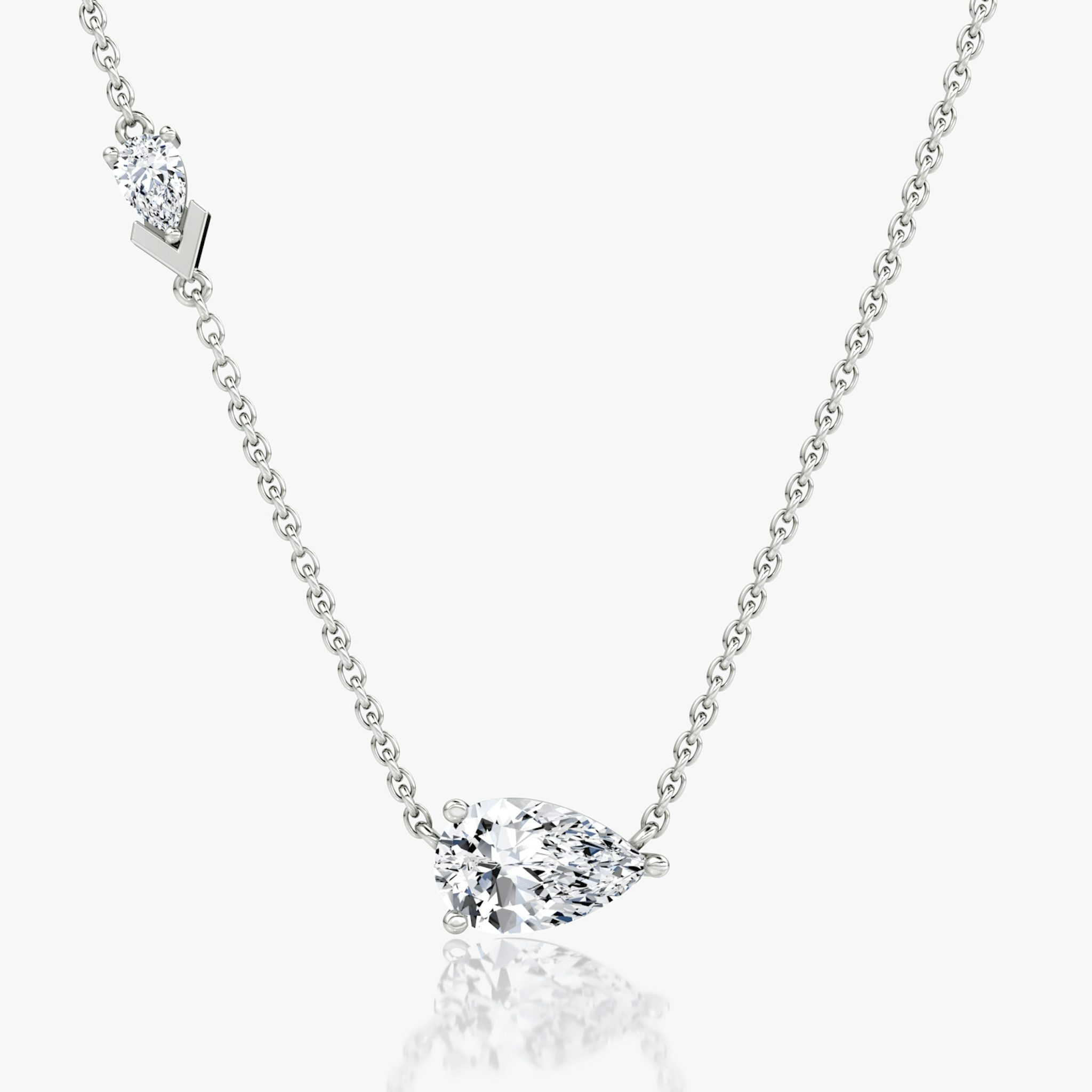 Toi et Moi Echo Necklace | Pear | 14k | White Gold | caratWeight: 1.15ct | chainLength: 16-18