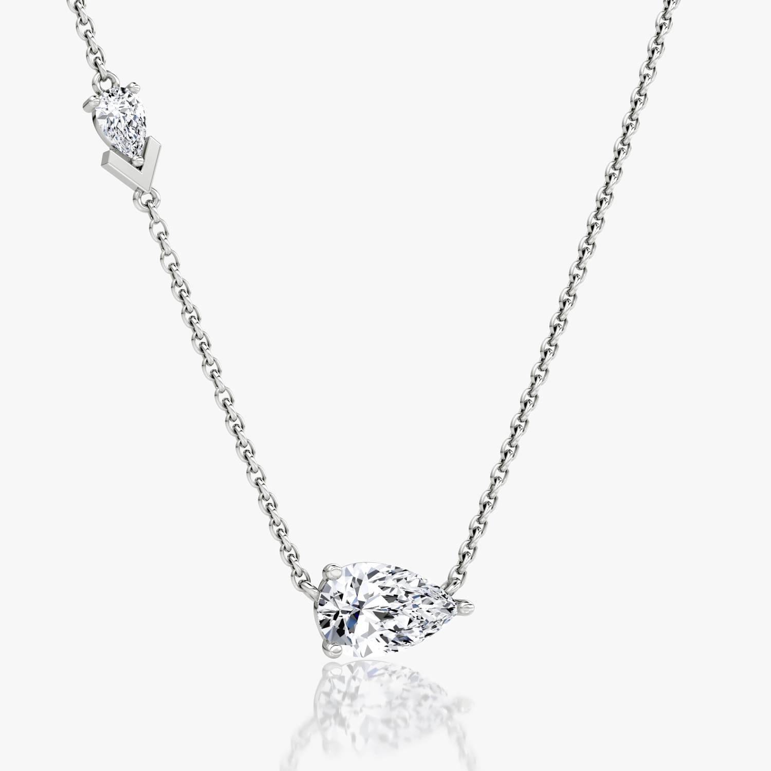 Toi et Moi Echo Necklace | Pear | 14k | White Gold | caratWeight: 1.15ct | chainLength: 16-18