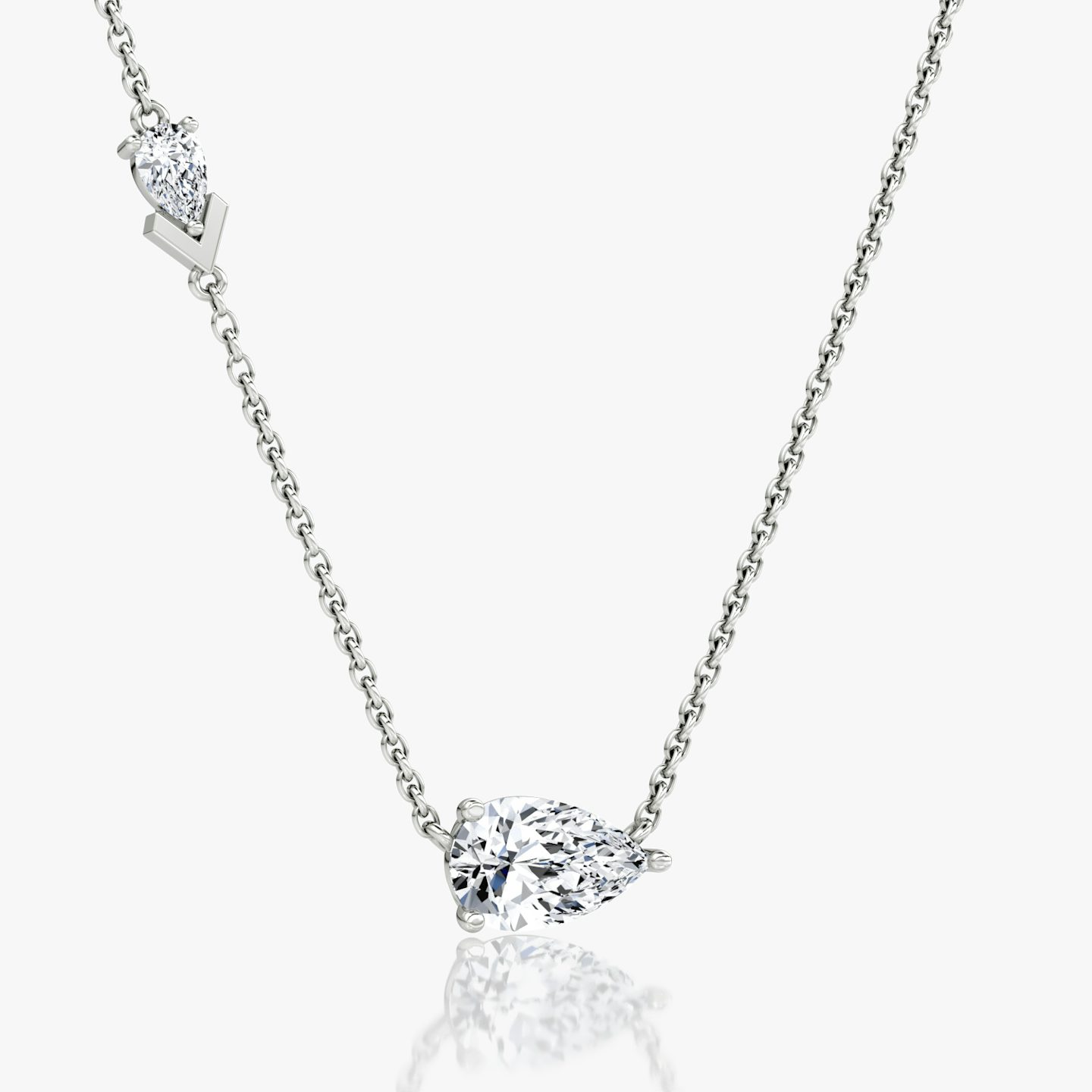 Collar Toi et Moi Echo | Pera | 14k | Oro blanco | caratWeight: 1.15ct | chainLength: 16-18