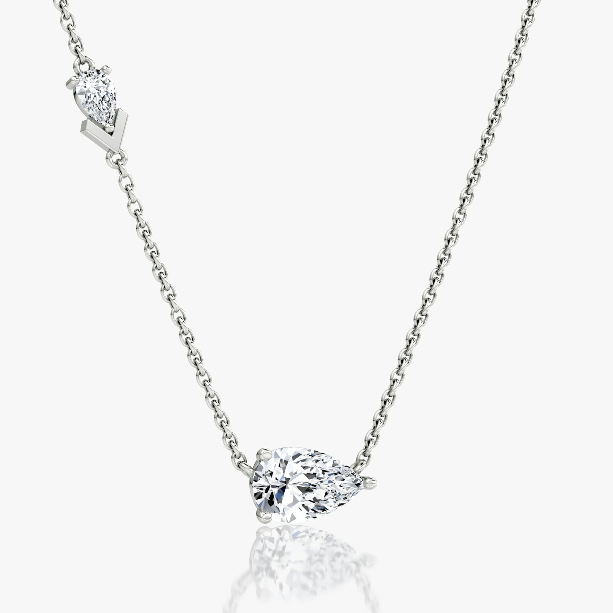 Toi et Moi Echo Necklace | Pear | 14k | White Gold | caratWeight: 1.15ct | chainLength: 16-18