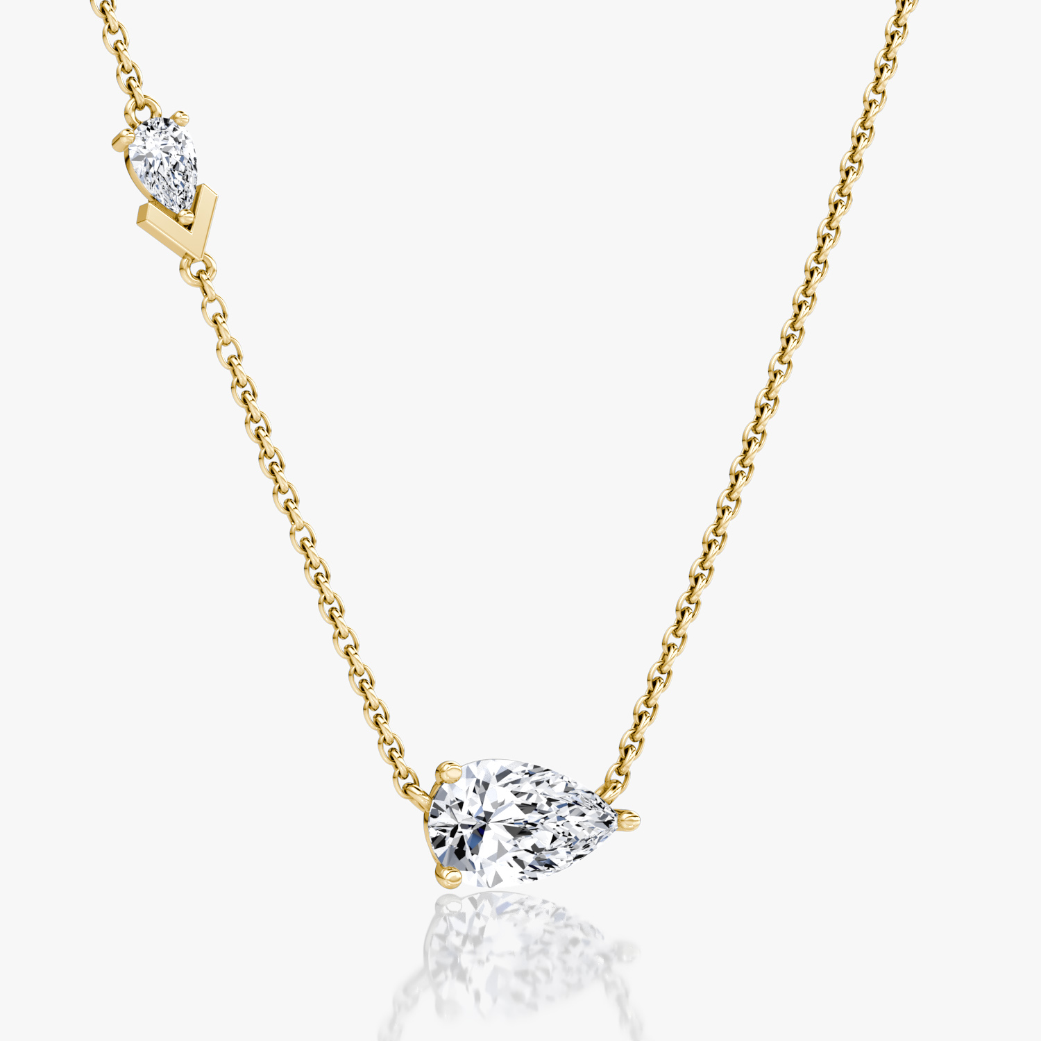 Toi et Moi Echo Necklace | Pear | 14k | Yellow Gold | caratWeight: 1.15ct | chainLength: 16-18