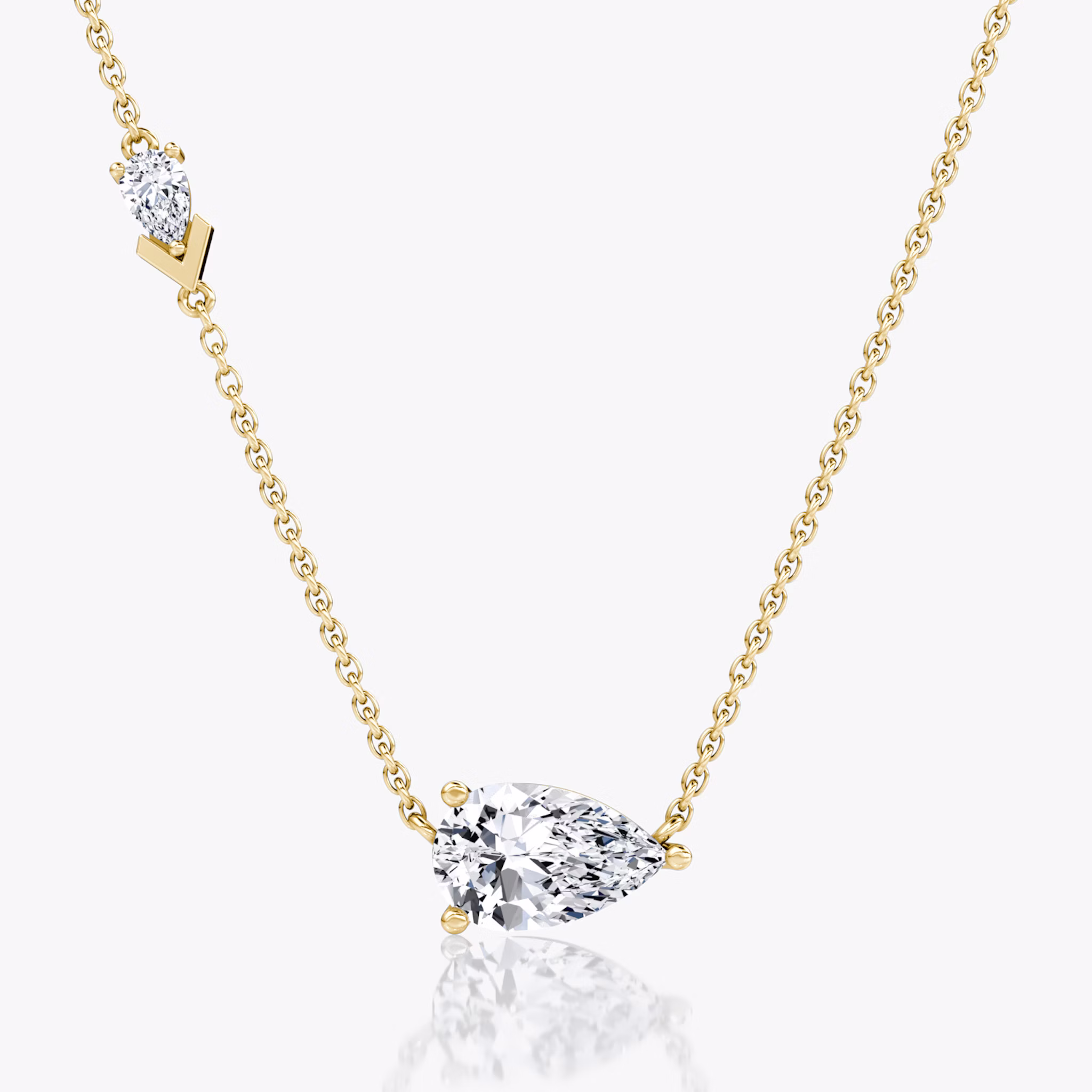 Toi et Moi Echo Necklace | Pear | 14k | Yellow Gold | caratWeight: 1.65ct | chainLength: 16-18