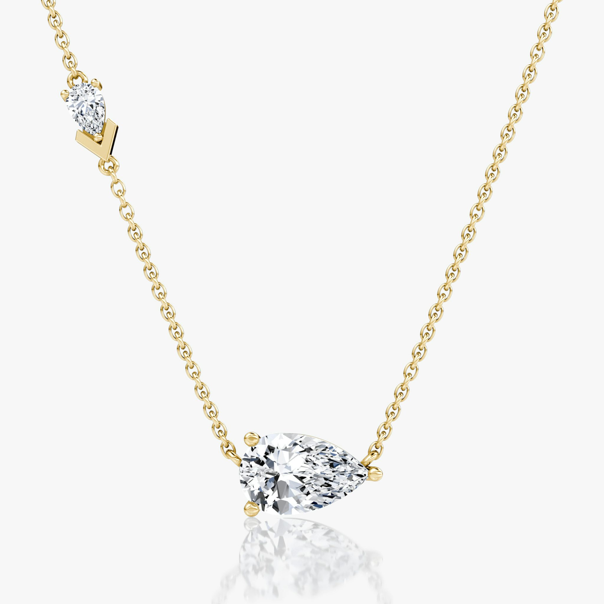 Toi et Moi Echo Necklace | Pear | 14k | Yellow Gold | caratWeight: 1.65ct | chainLength: 16-18