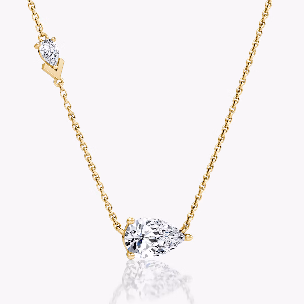 Toi et Moi Echo Necklace | Pear | 14k | Yellow Gold | caratWeight: 1.65ct | chainLength: 16-18