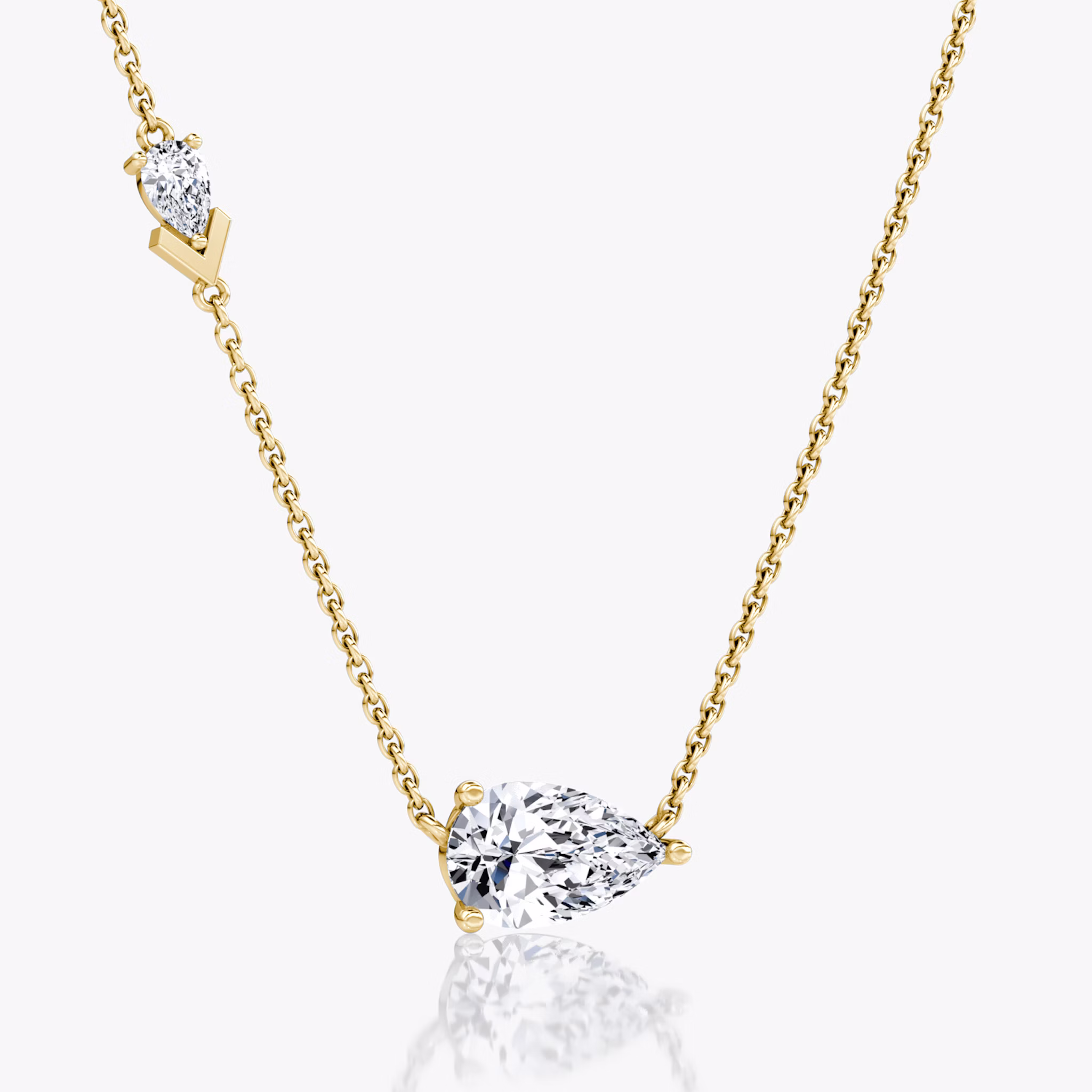 Toi et Moi Echo Necklace | Pear | 14k | Yellow Gold | caratWeight: 1.65ct | chainLength: 16-18