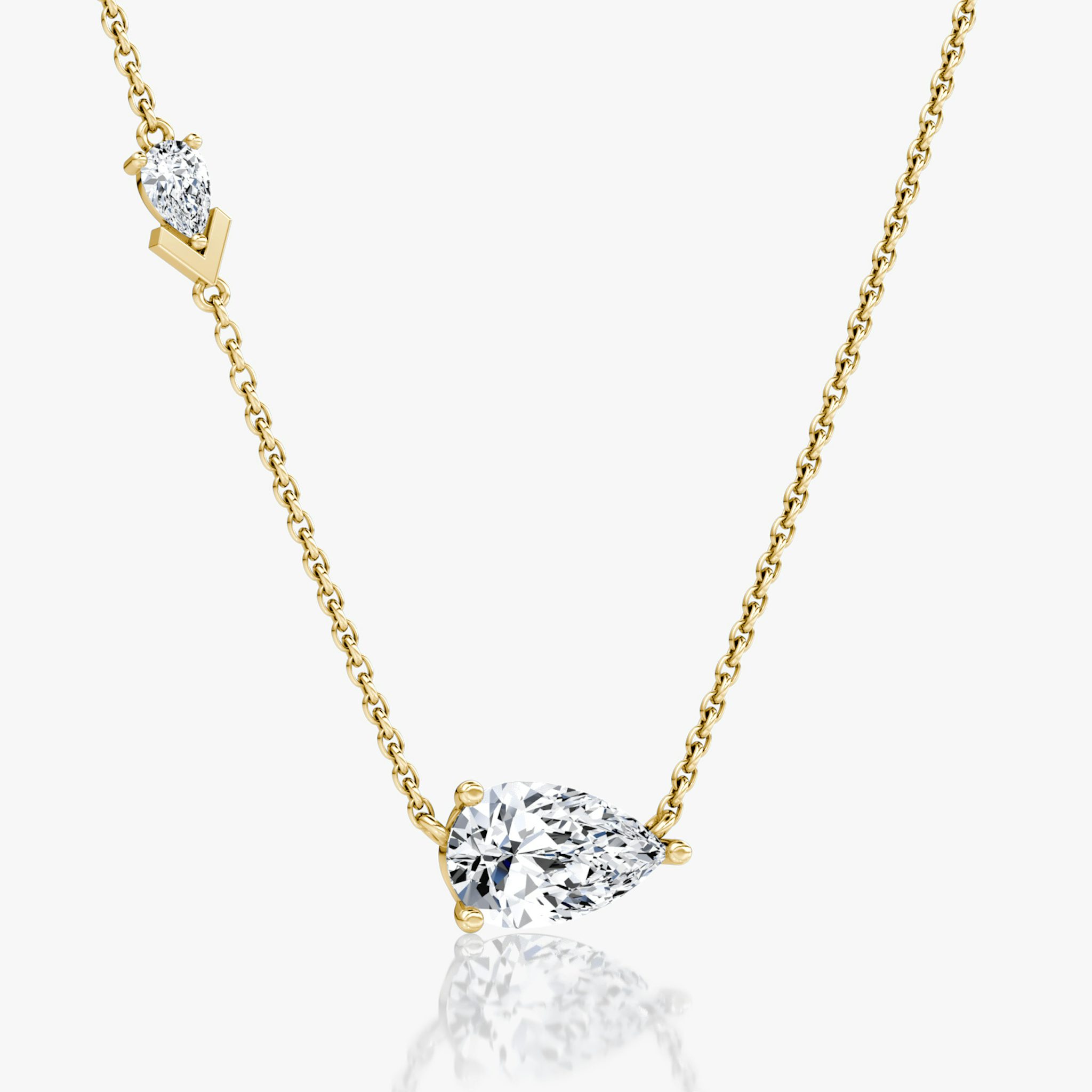Toi et Moi Echo Necklace | Pear | 14k | Yellow Gold | caratWeight: 1.65ct | chainLength: 16-18