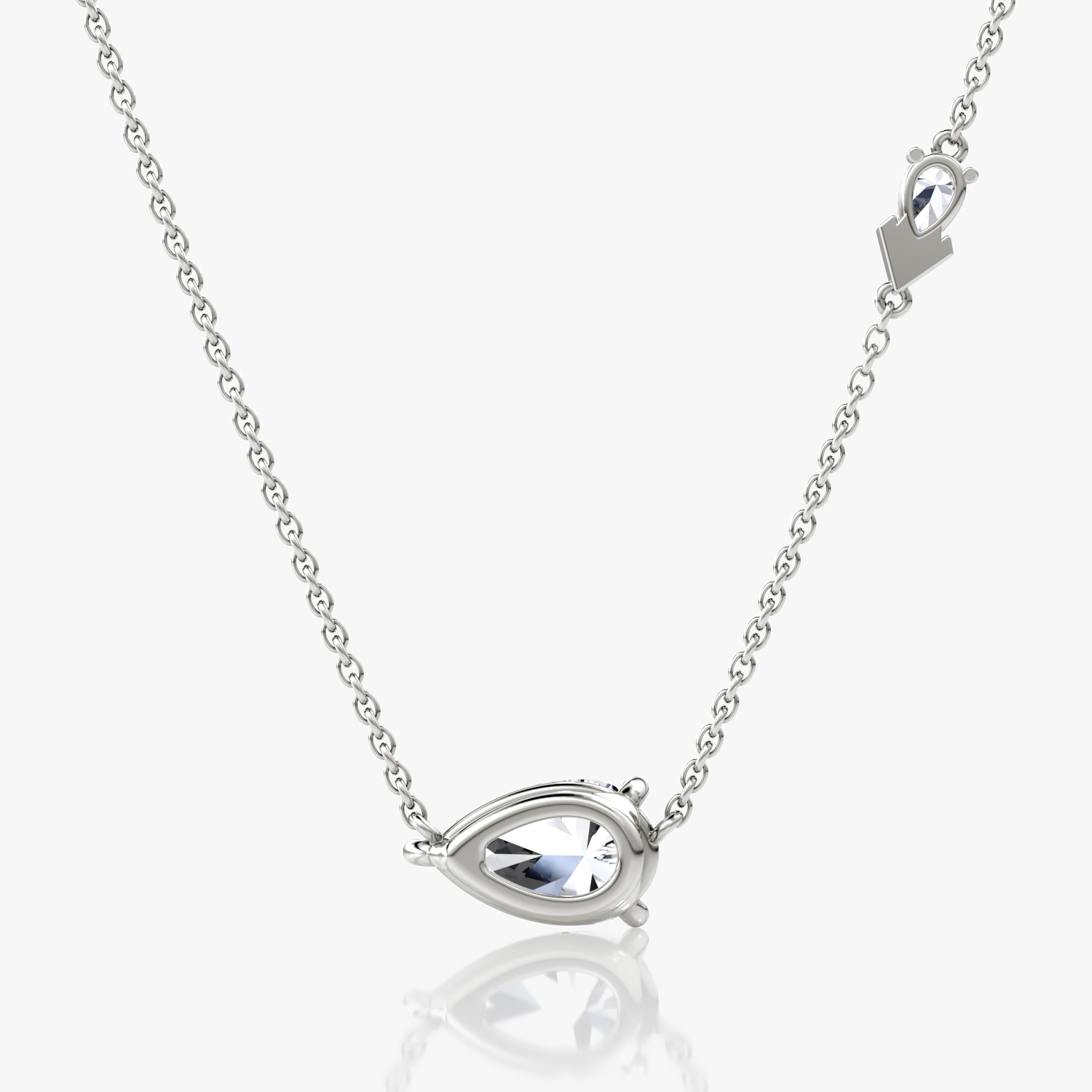 Toi et Moi Echo Necklace | Pear | 14k | White Gold | caratWeight: 1.65ct | chainLength: 16-18