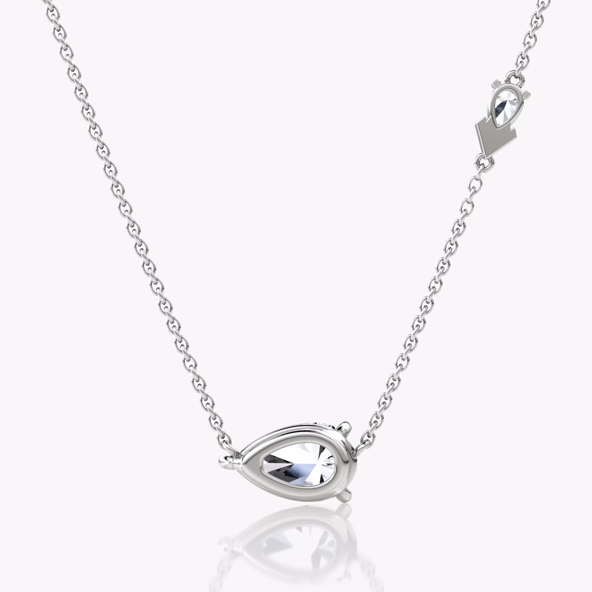 Toi et Moi Echo Necklace | Pear | 14k | White Gold | caratWeight: 1.65ct | chainLength: 16-18