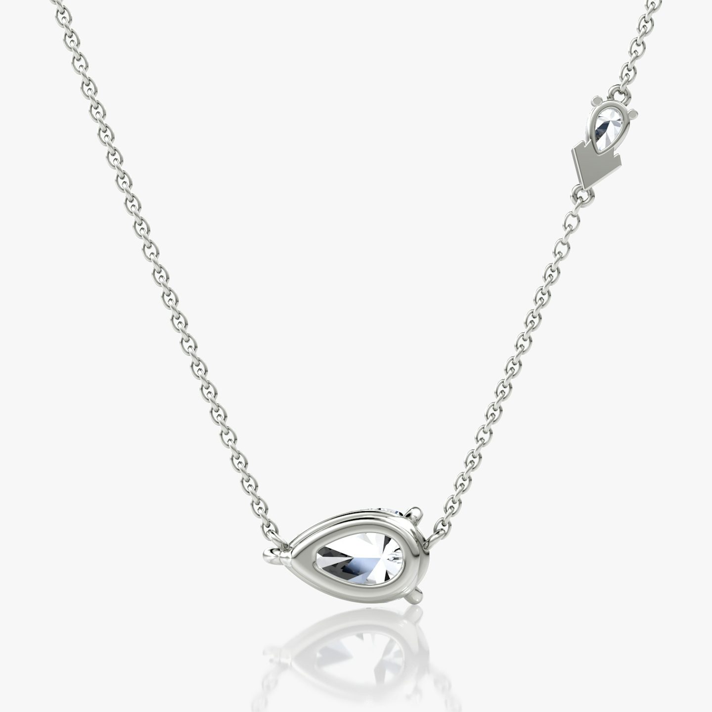 Collar Toi et Moi Echo | Pera | 14k | Oro blanco | caratWeight: 1.65ct | chainLength: 16-18