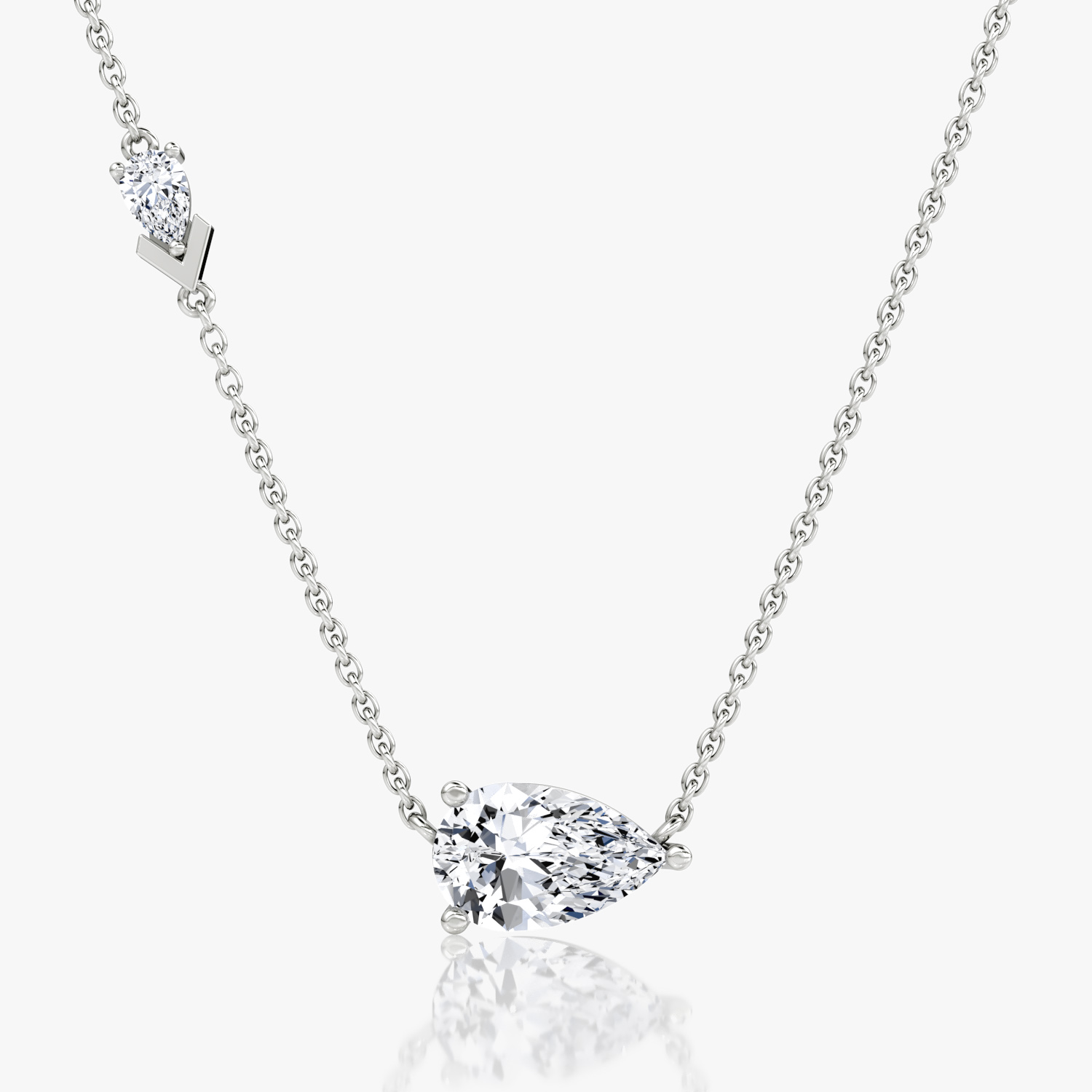 Toi et Moi Echo Necklace | Pear | 14k | White Gold | caratWeight: 1.65ct | chainLength: 16-18