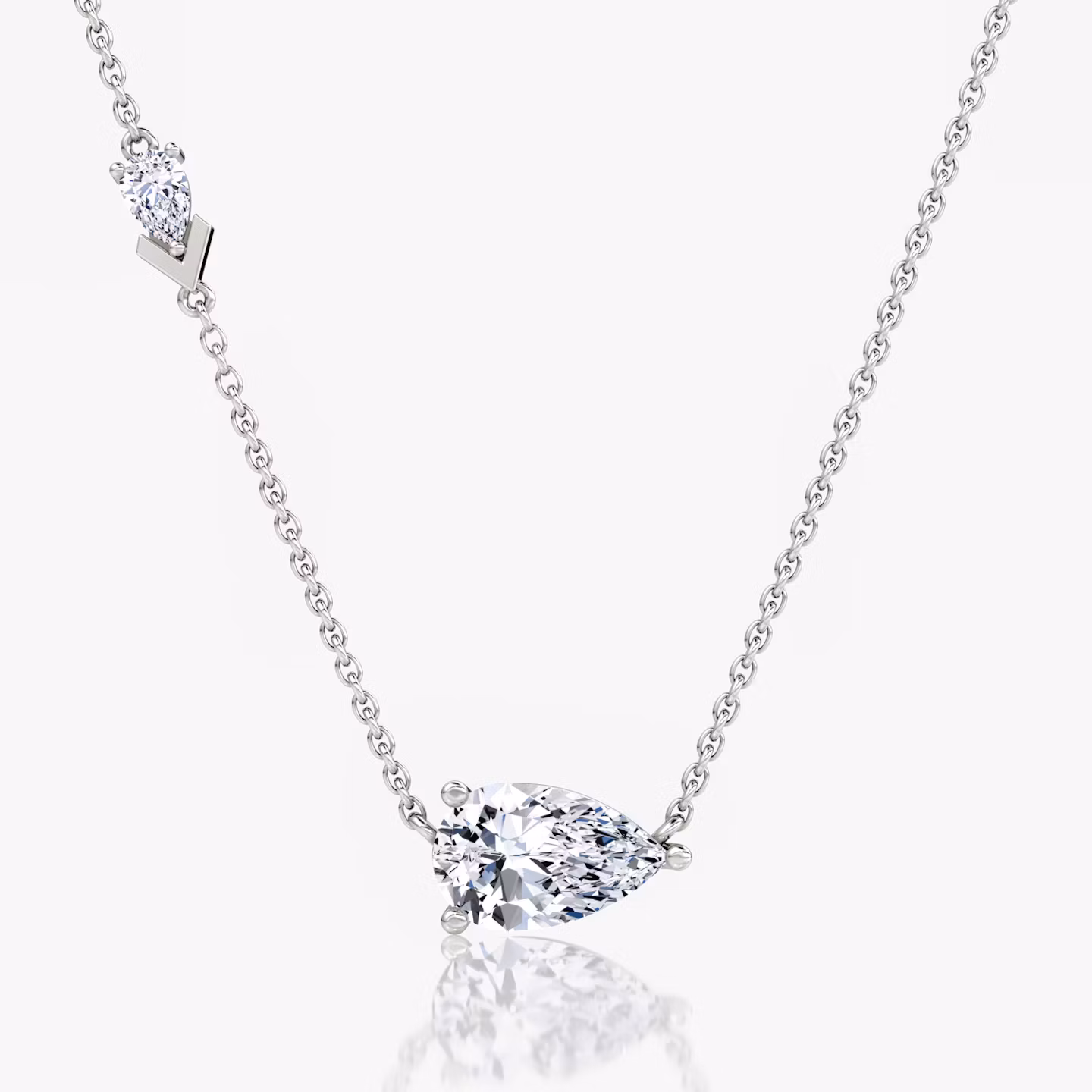 Toi et Moi Echo Necklace Pear | White Gold