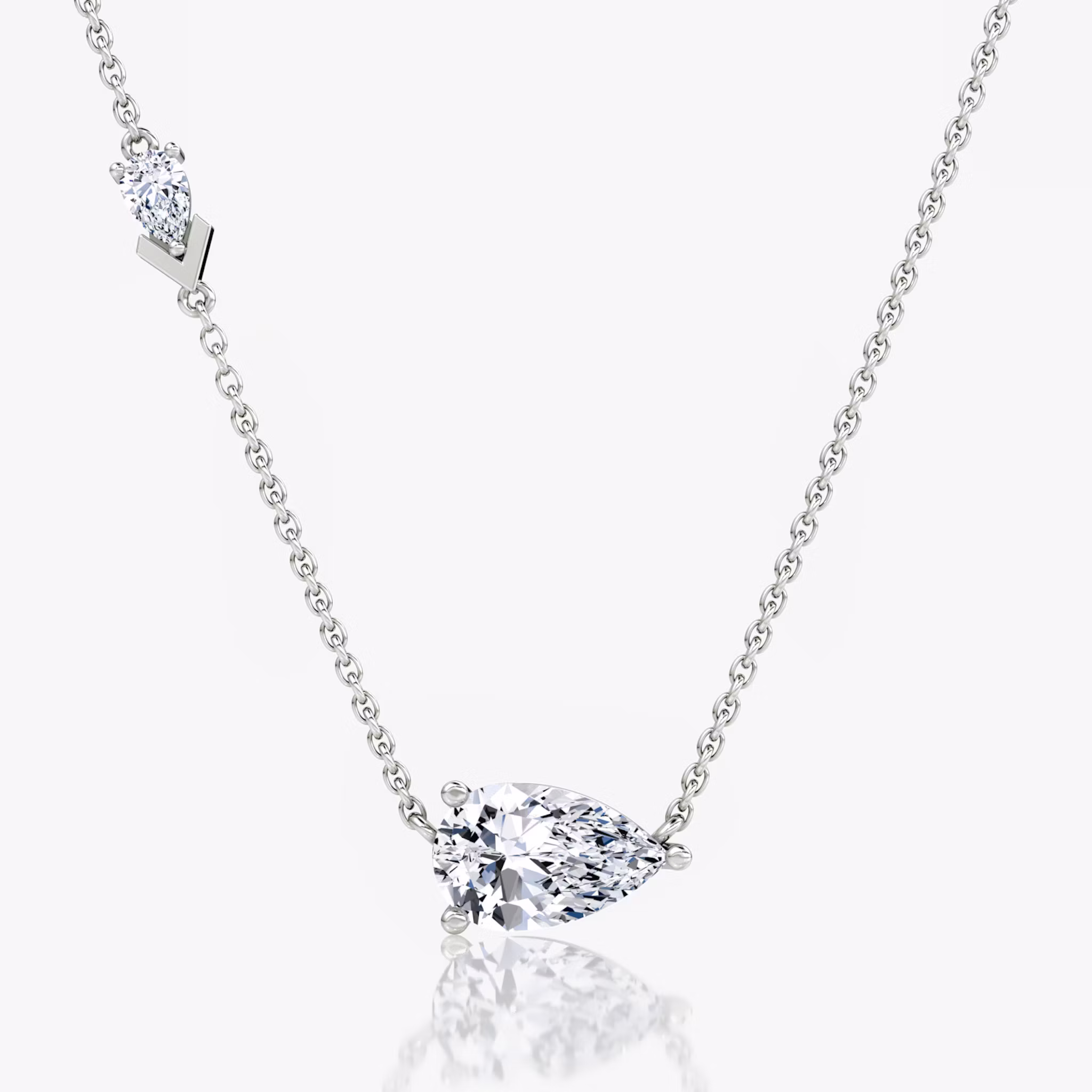 Toi et Moi Echo Necklace Pear | White Gold