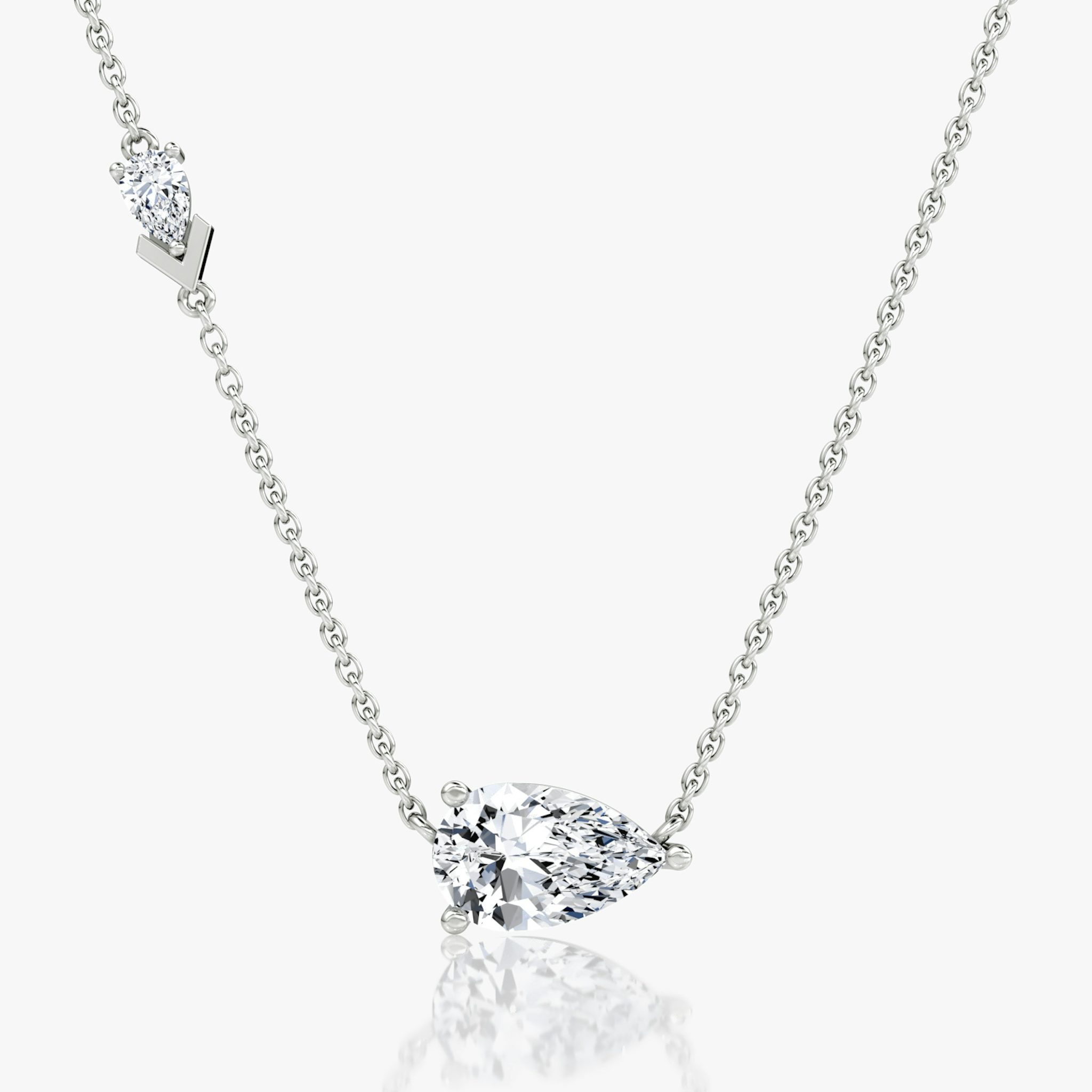Toi et Moi Echo Necklace | Pear | 14k | White Gold | caratWeight: 1.65ct | chainLength: 16-18