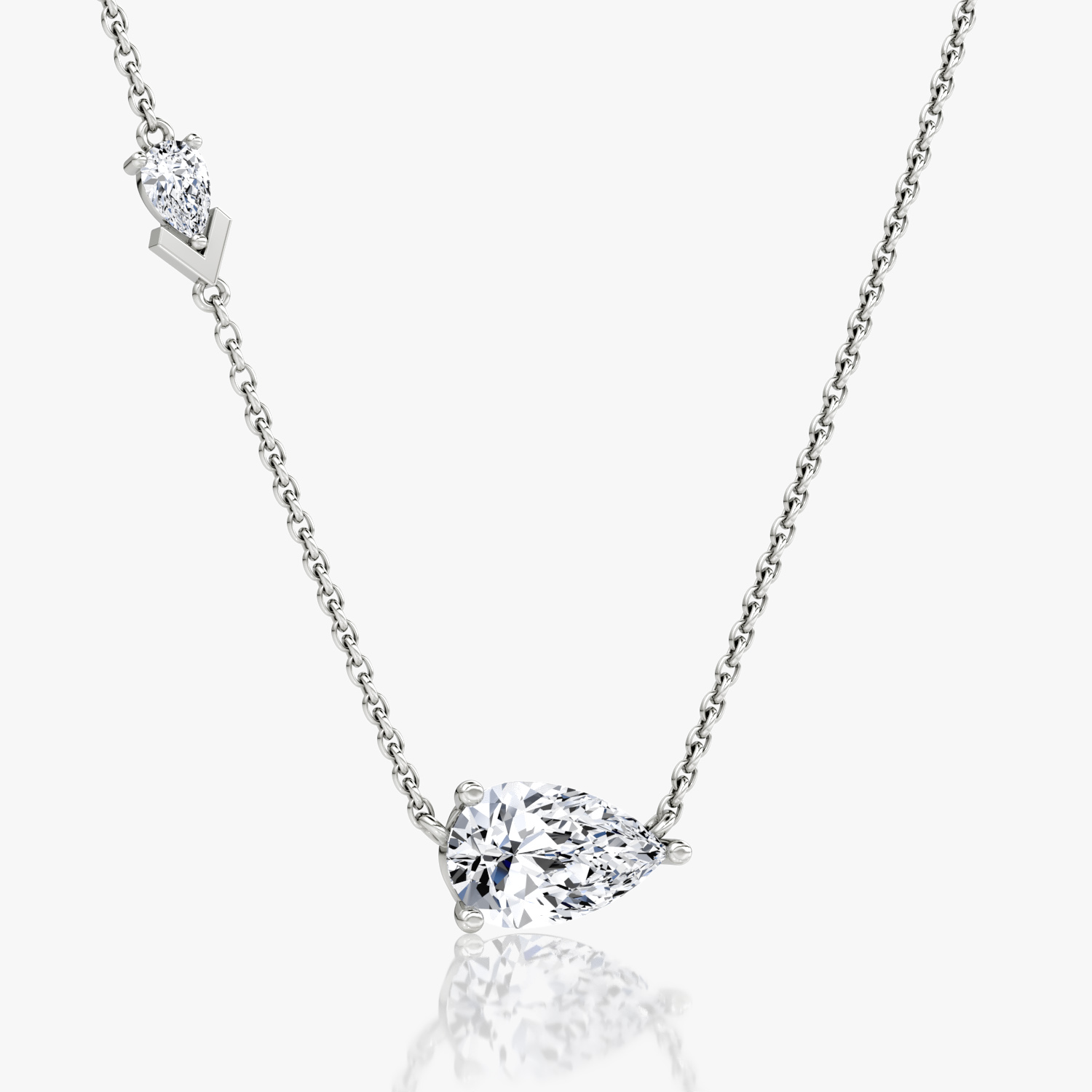 Toi et Moi Echo Necklace | Pear | 14k | White Gold | caratWeight: 1.65ct | chainLength: 16-18