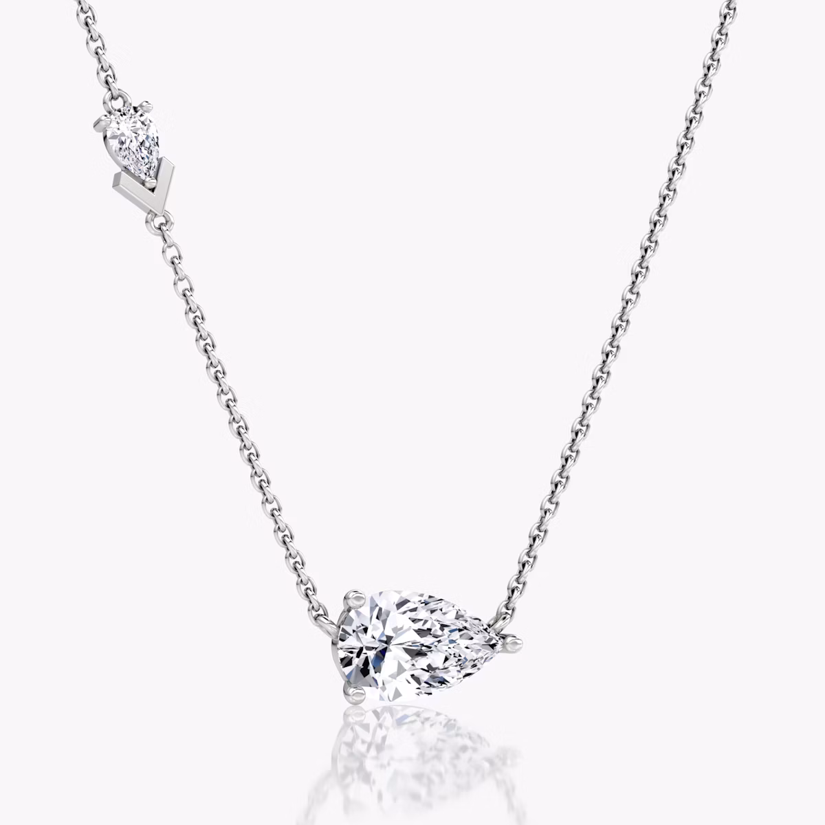 Toi et Moi Echo Necklace | Pear | 14k | White Gold | caratWeight: 1.65ct | chainLength: 16-18