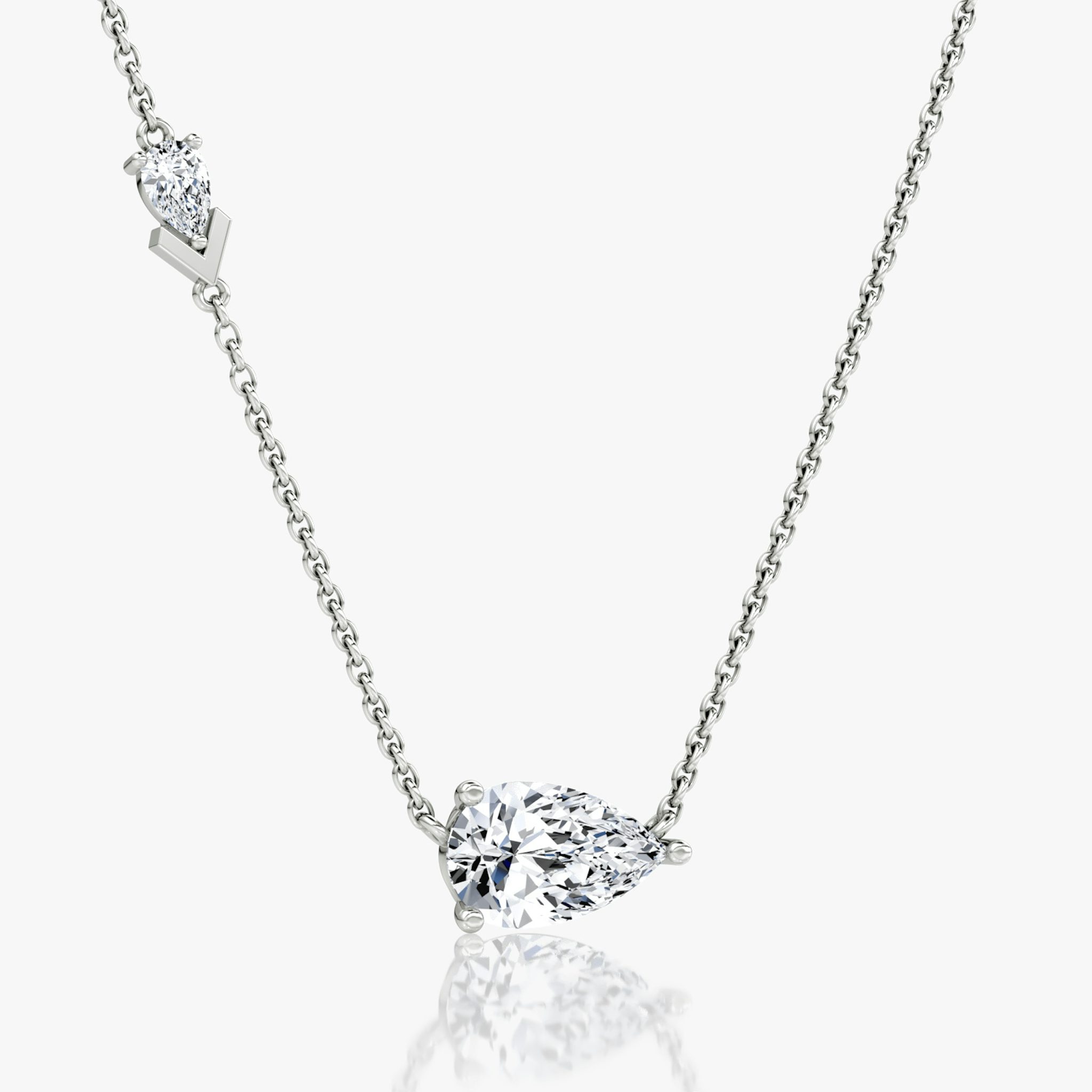 Toi et Moi Echo Necklace | Pear | 14k | White Gold | caratWeight: 1.65ct | chainLength: 16-18