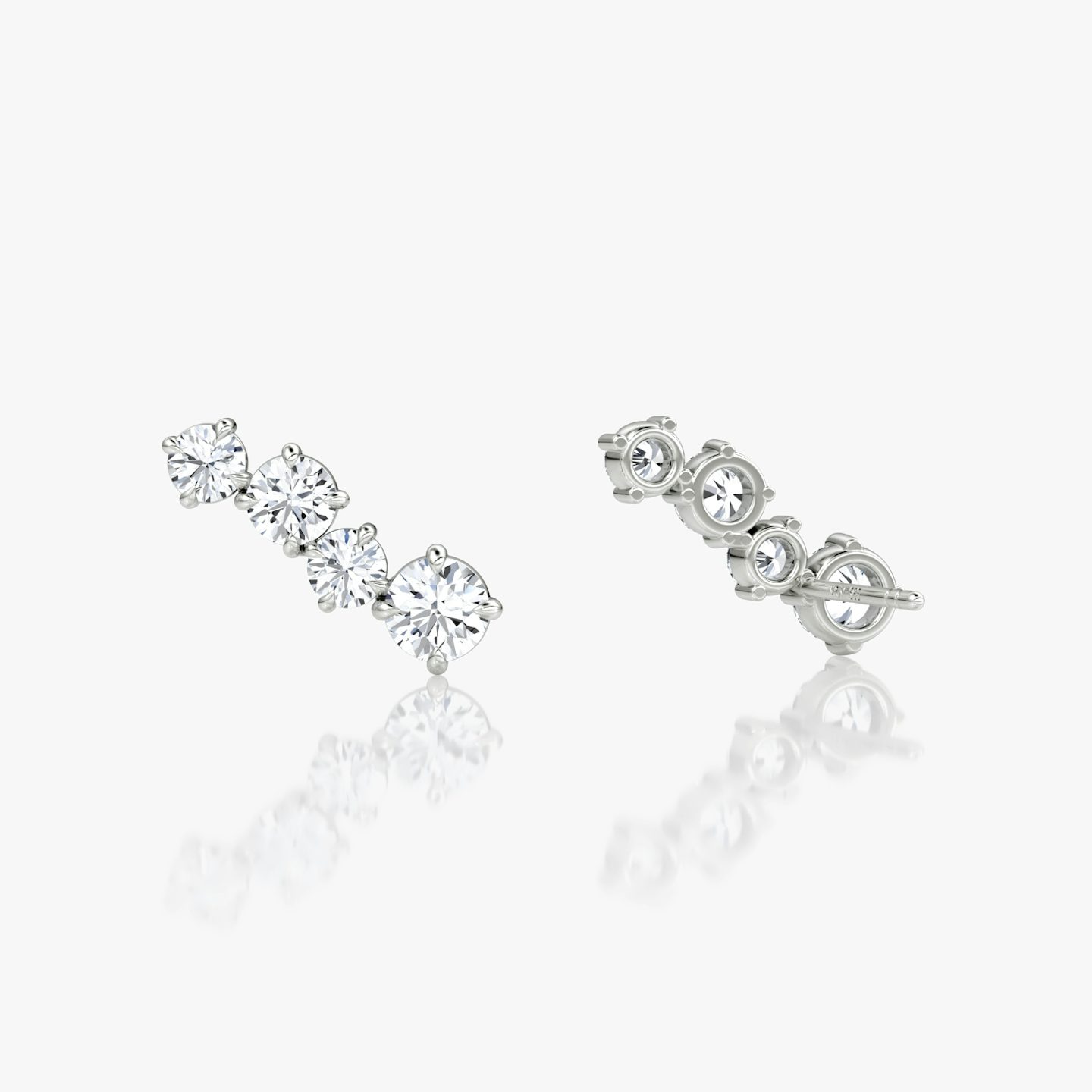 Cosmos Stud | Round Brilliant | 14k | White Gold | side: left