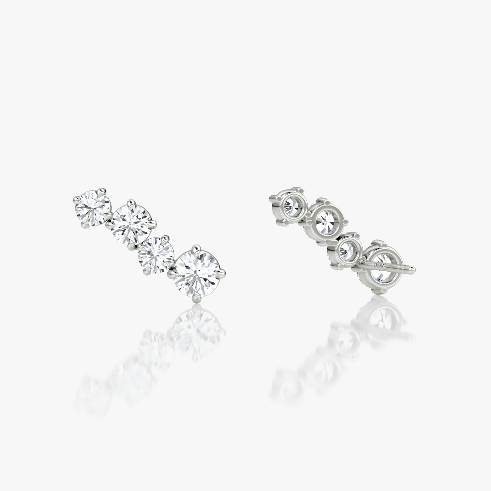 Cosmos Stud | Round Brilliant | 14k | White Gold | side: left