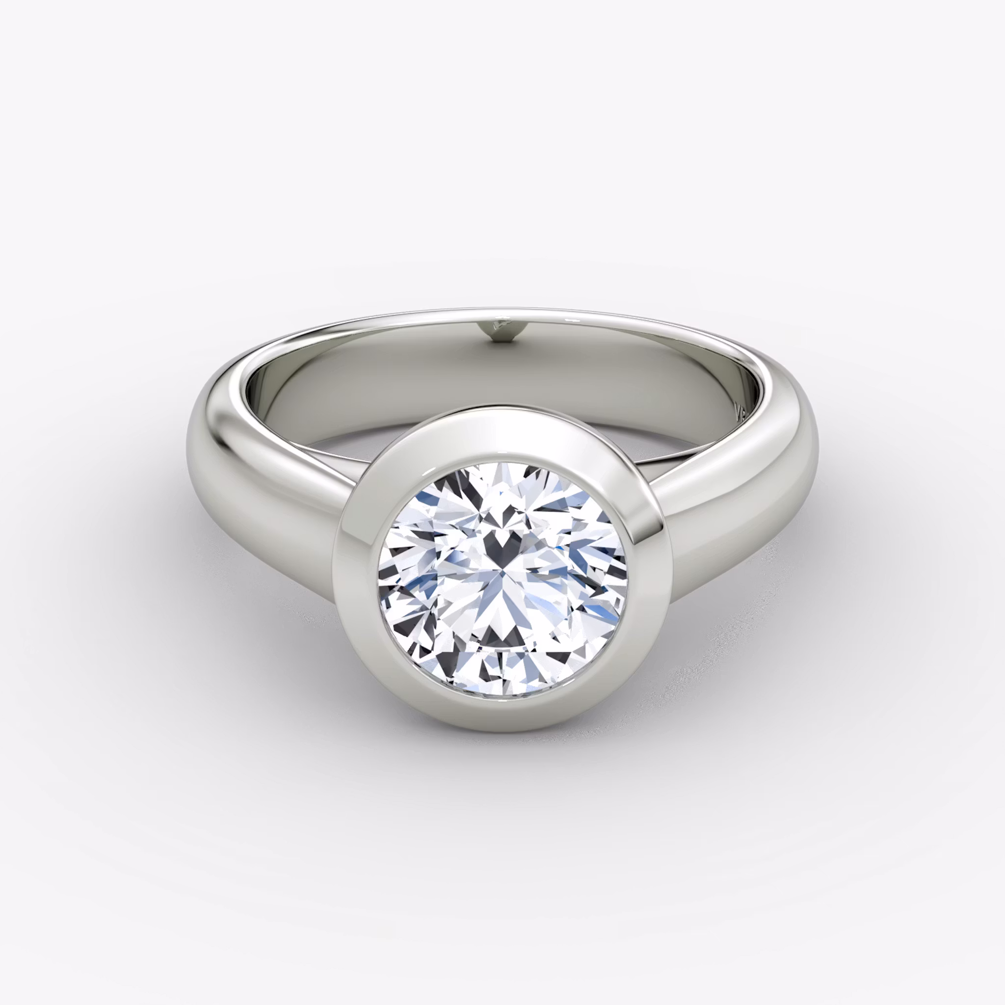 Sculpture Bezel Round Brilliant | Platinum