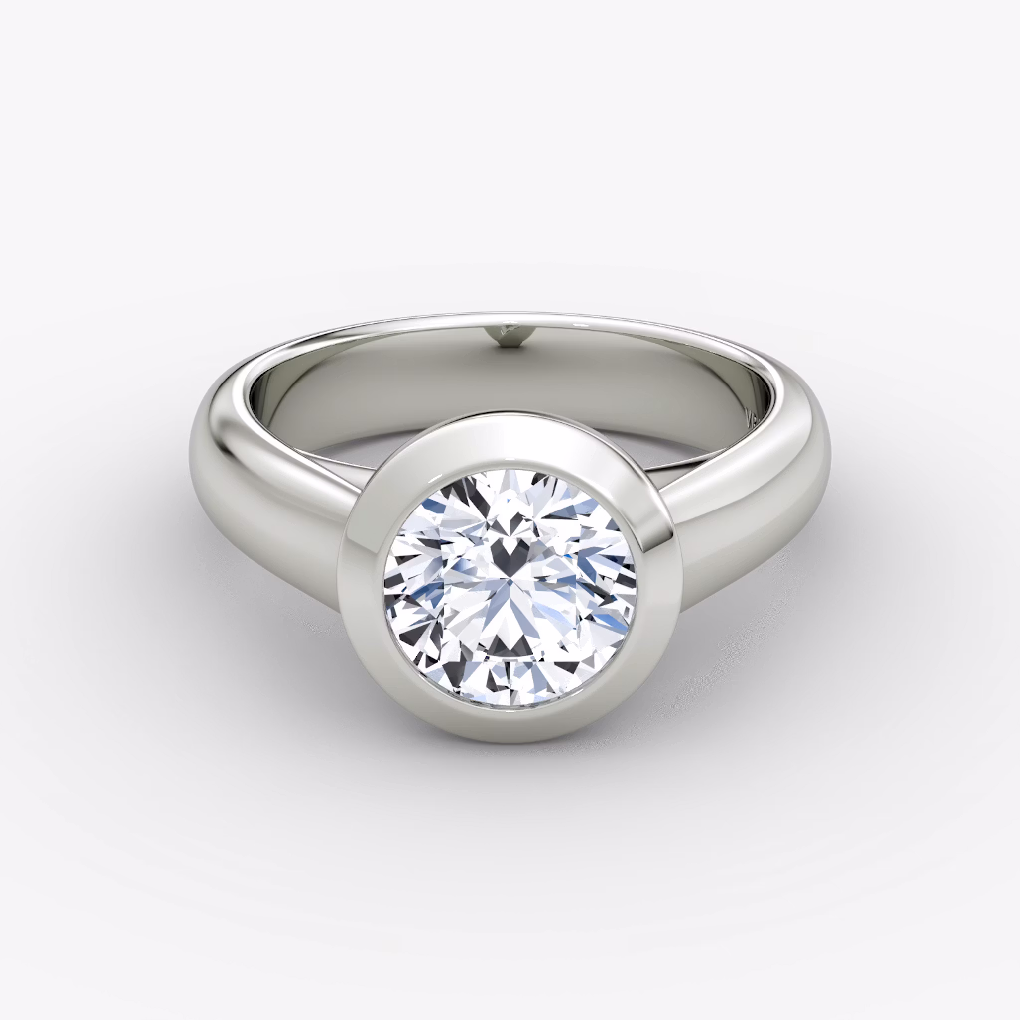 The Sculpture Bezel Round Brilliant | White Gold