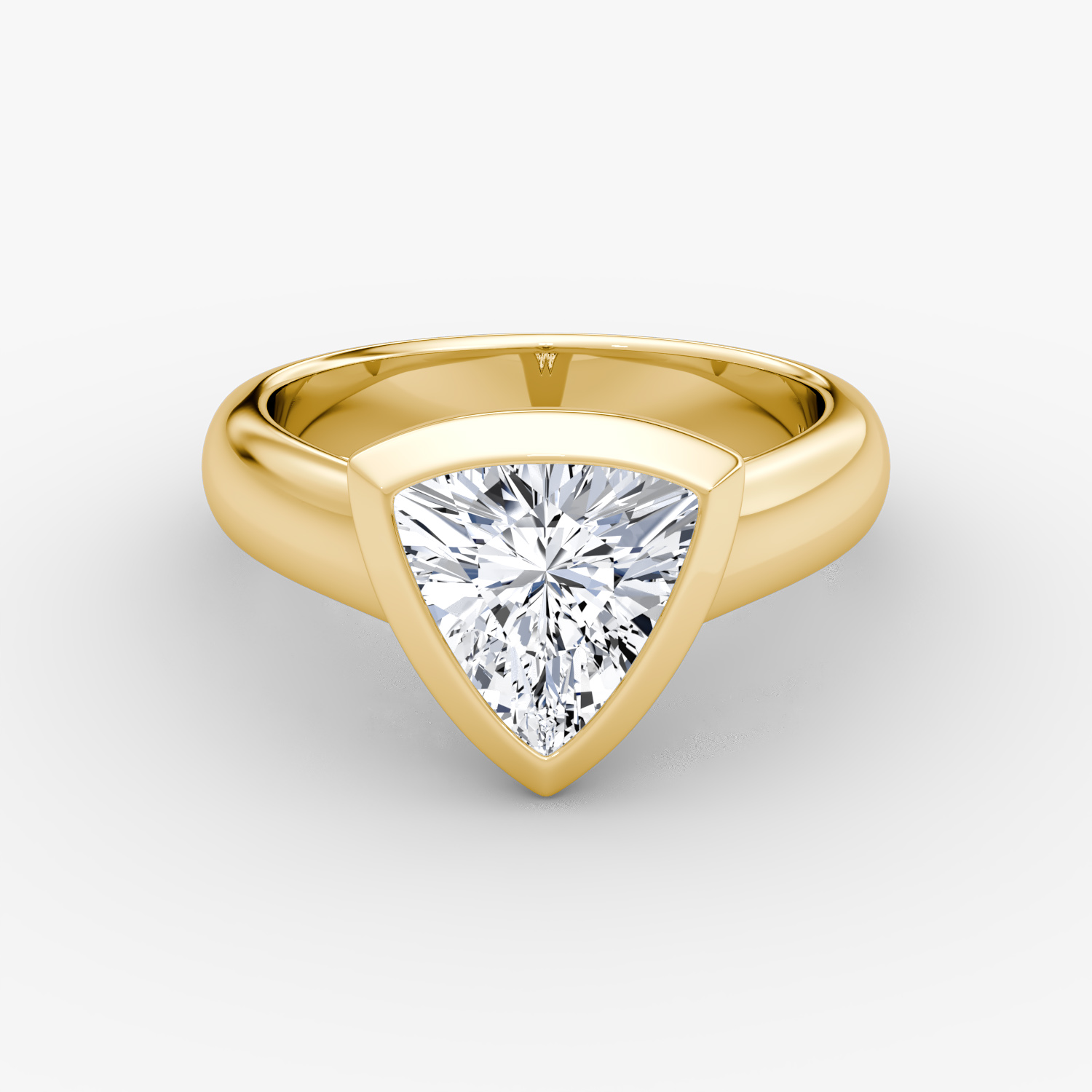 The Sculpture Bezel Trillion | Yellow Gold