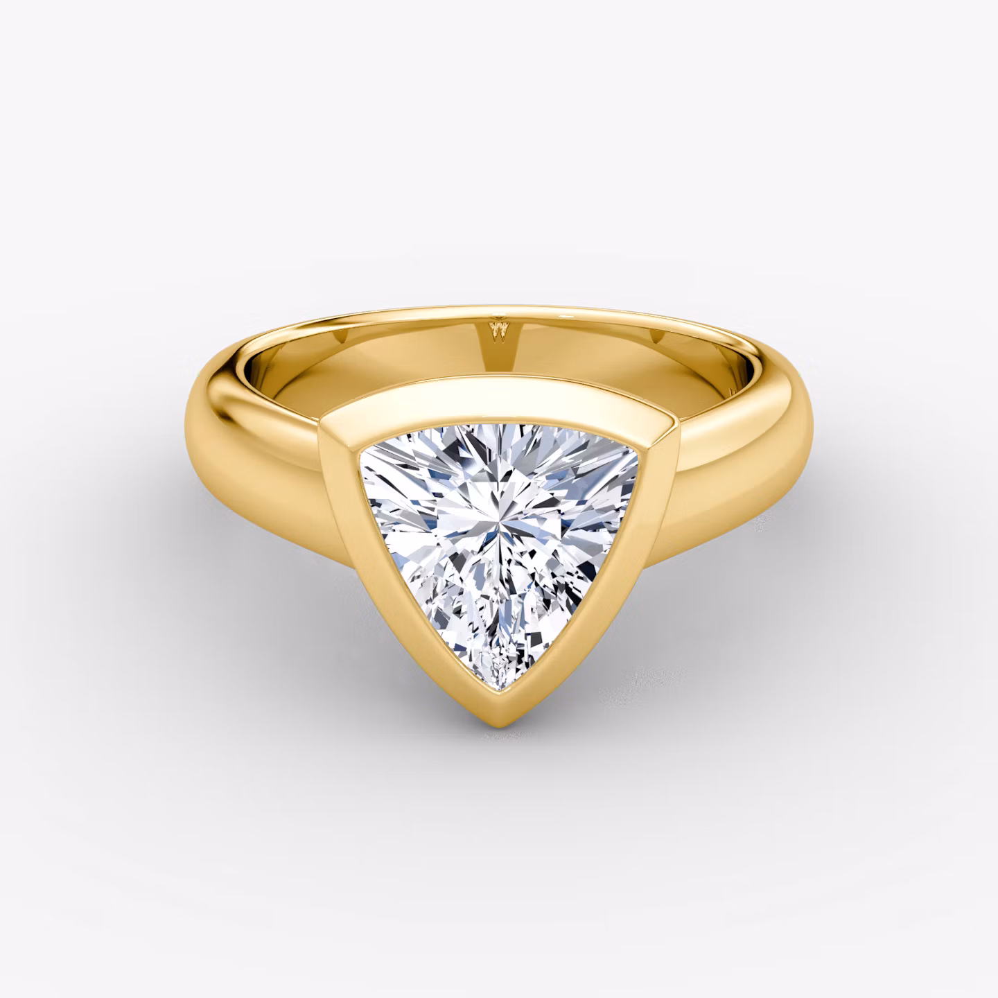 The Sculpture Bezel Trillion | Yellow Gold