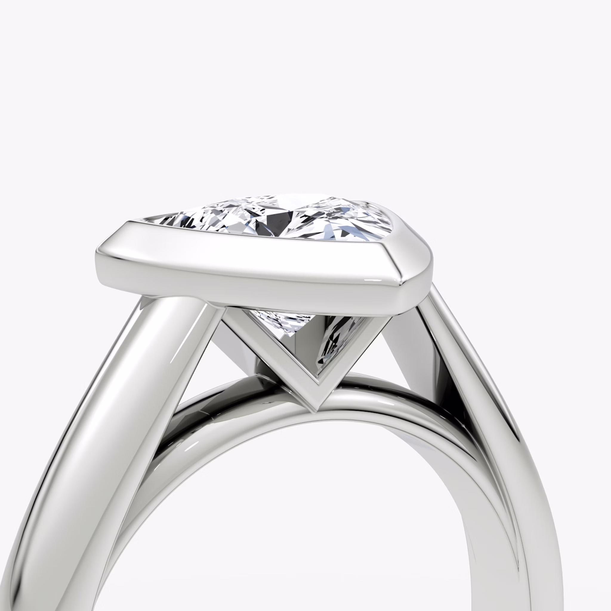 The Sculpture Bezel | Trillion | Platinum | bandAccent: Plain | diamondOrientation: vertical | caratWeight: other