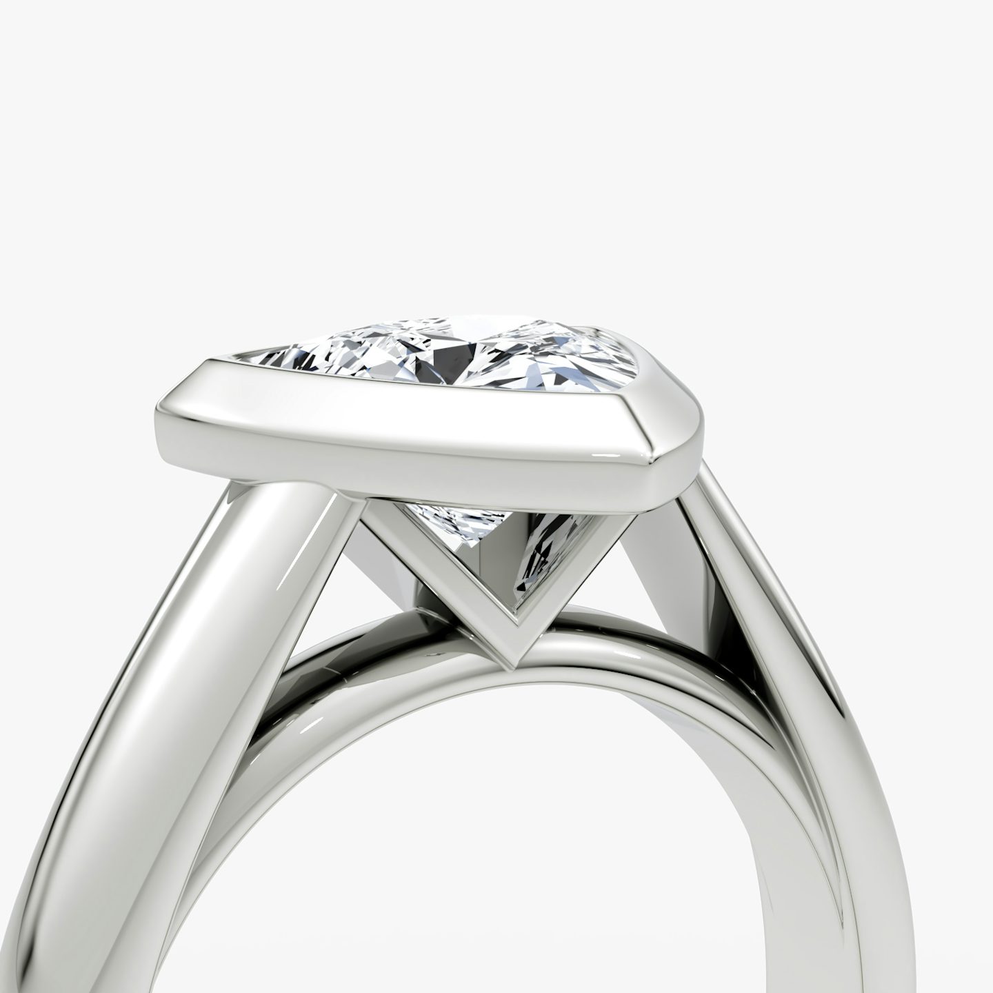 The Sculpture Bezel | Trillion | Platinum | bandAccent: Plain | diamondOrientation: vertical | caratWeight: other