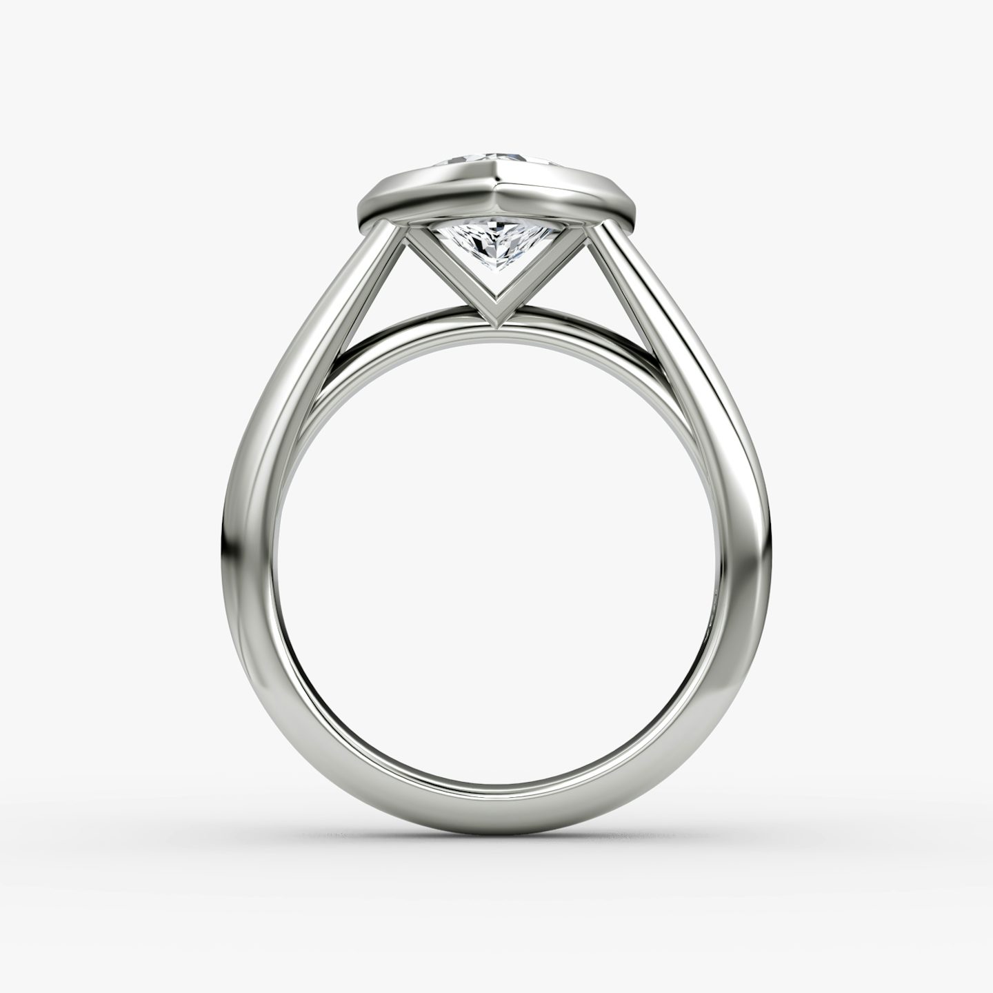 The Sculpture Bezel | Trillion | Platinum | bandAccent: Plain | diamondOrientation: vertical | caratWeight: other