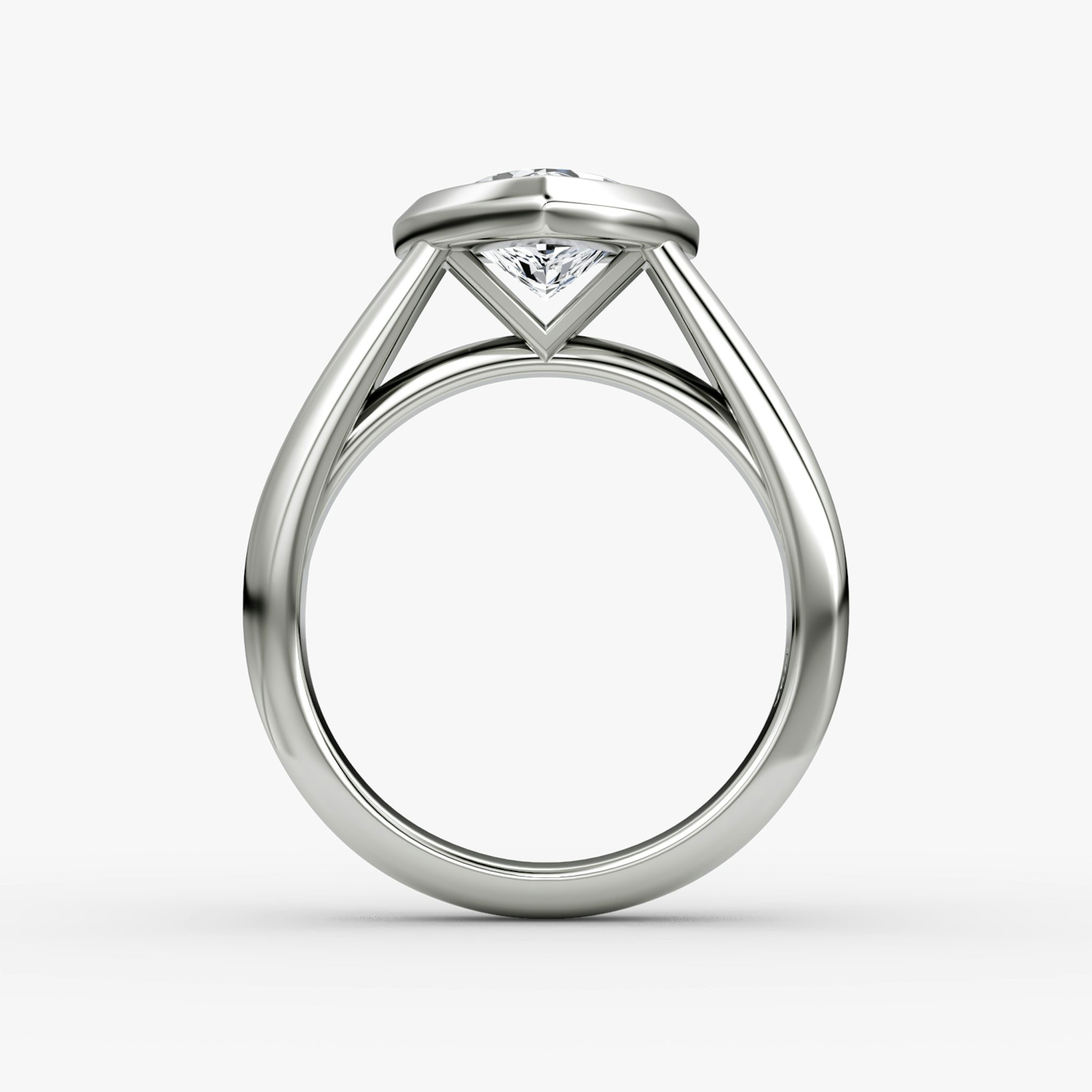The Sculpture Bezel | Trillion | Platinum | bandAccent: Plain | diamondOrientation: vertical | caratWeight: other