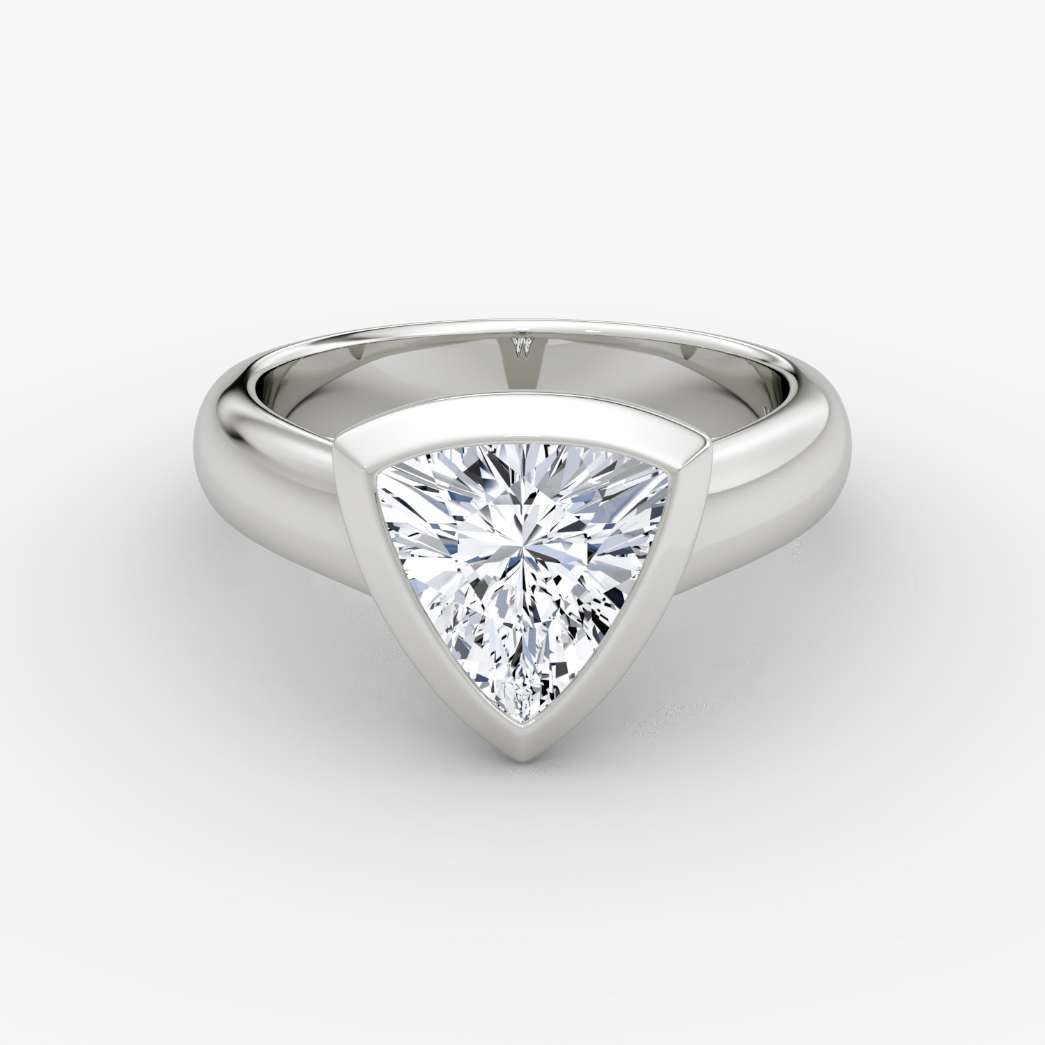 The Sculpture Bezel | Trillion | Platinum | bandAccent: Plain | diamondOrientation: vertical | caratWeight: other