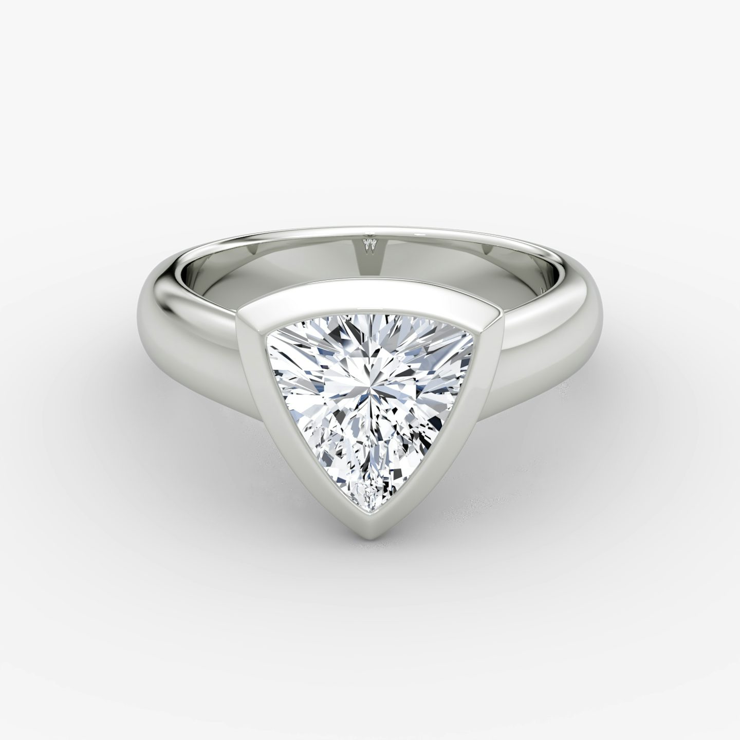 The Sculpture Bezel | Trillion | Platinum | bandAccent: Plain | diamondOrientation: vertical | caratWeight: other
