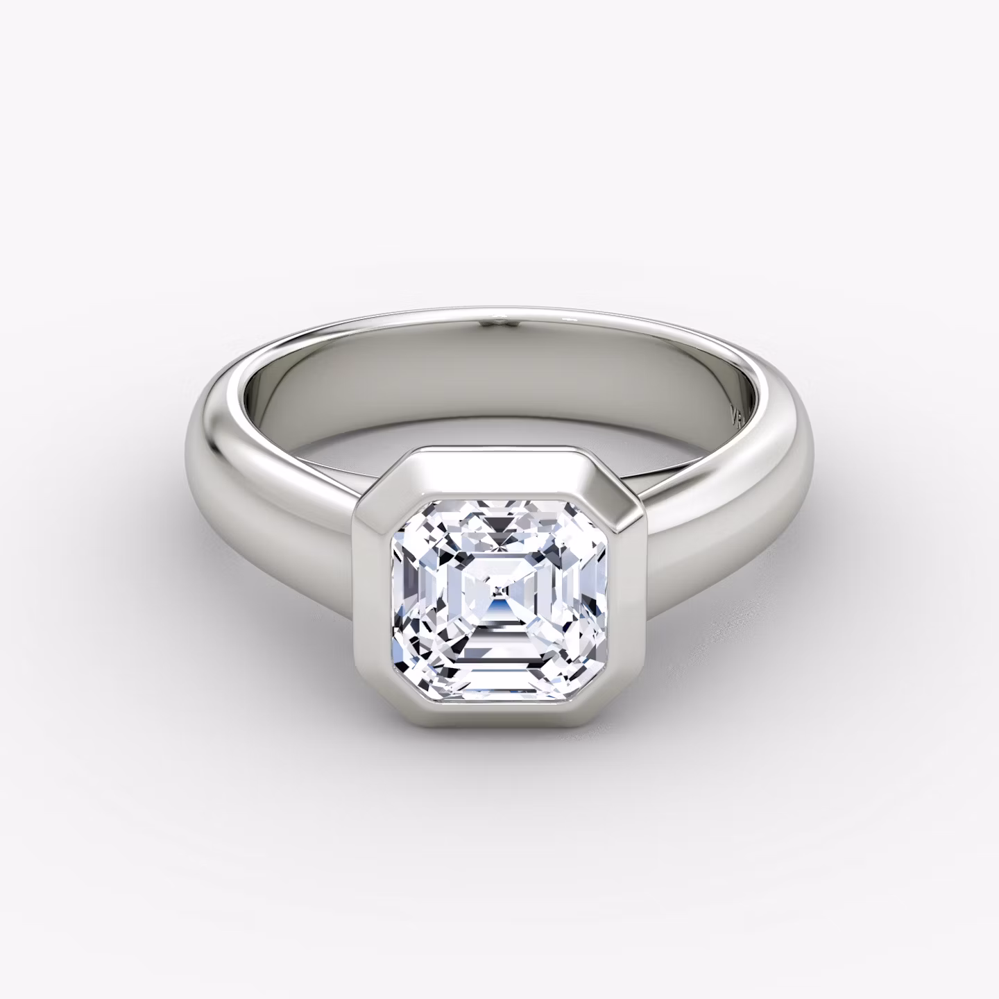 The Sculpture Bezel Asscher | Platinum