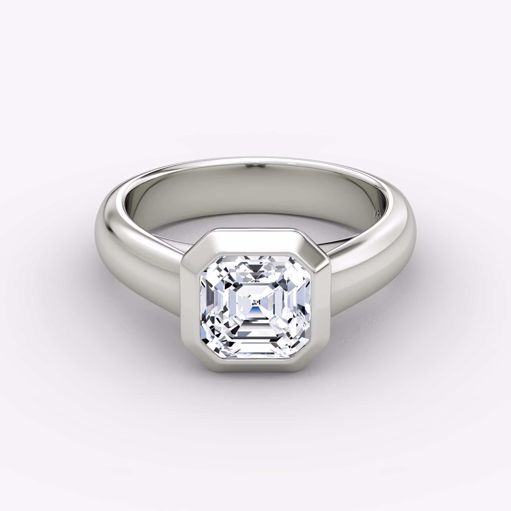 Sculpture Bezel Asscher | Platinum
