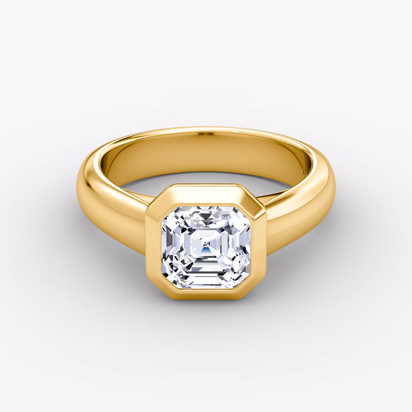 The Sculpture Bezel Asscher | Yellow Gold