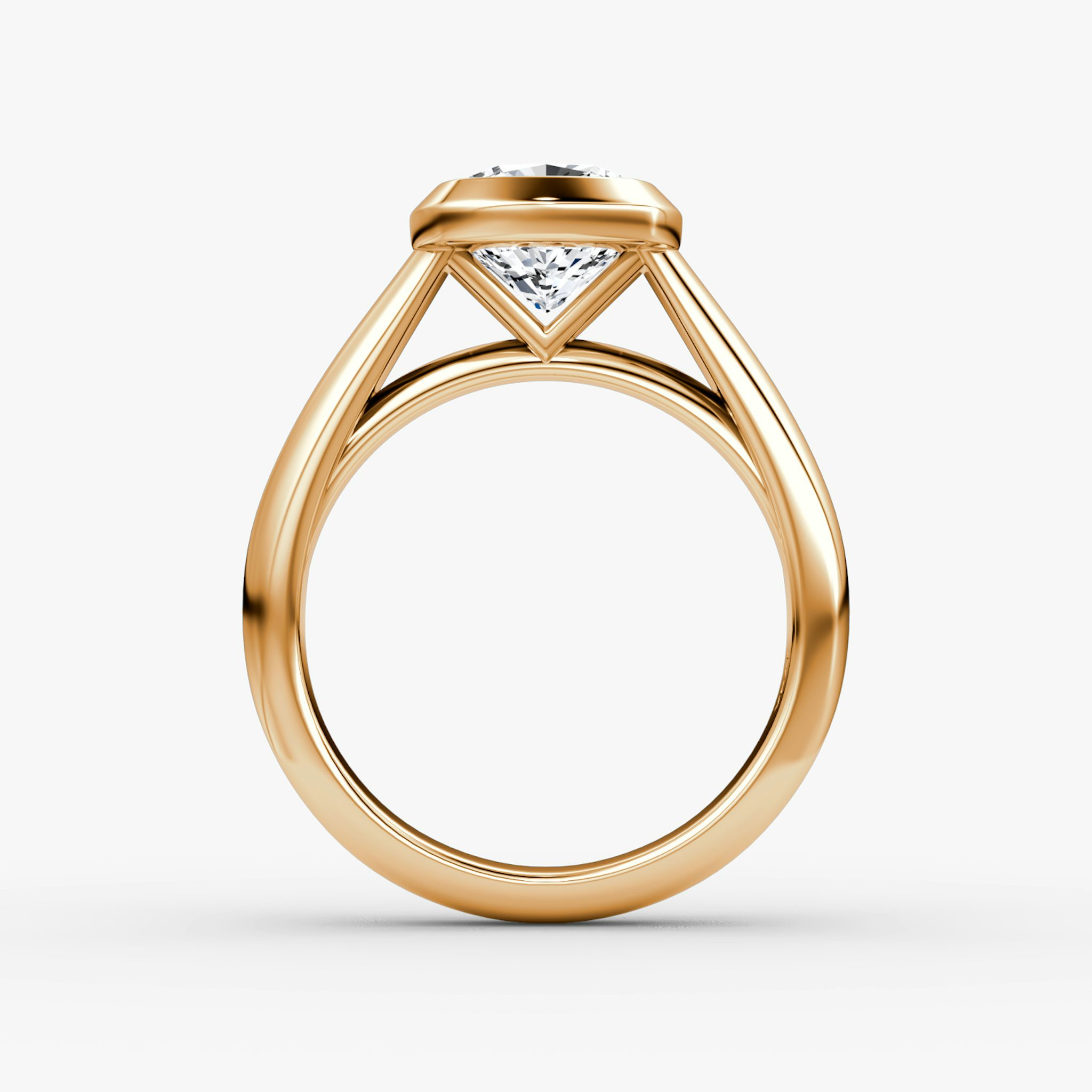 The Sculpture Bezel | Cushion | 14k | Rose Gold | bandAccent: Plain | diamondOrientation: vertical | caratWeight: other