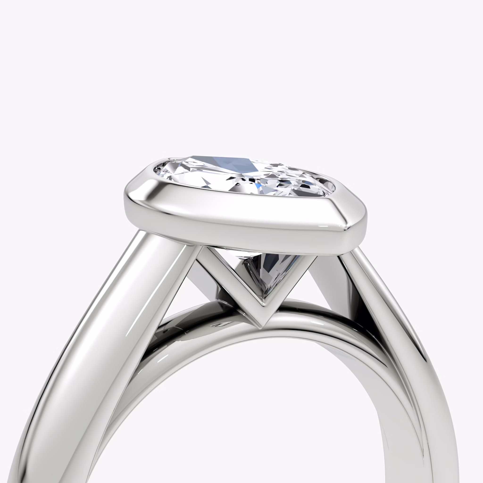 The Sculpture Bezel | Marquise | Platinum | bandAccent: Plain | diamondOrientation: vertical | caratWeight: other