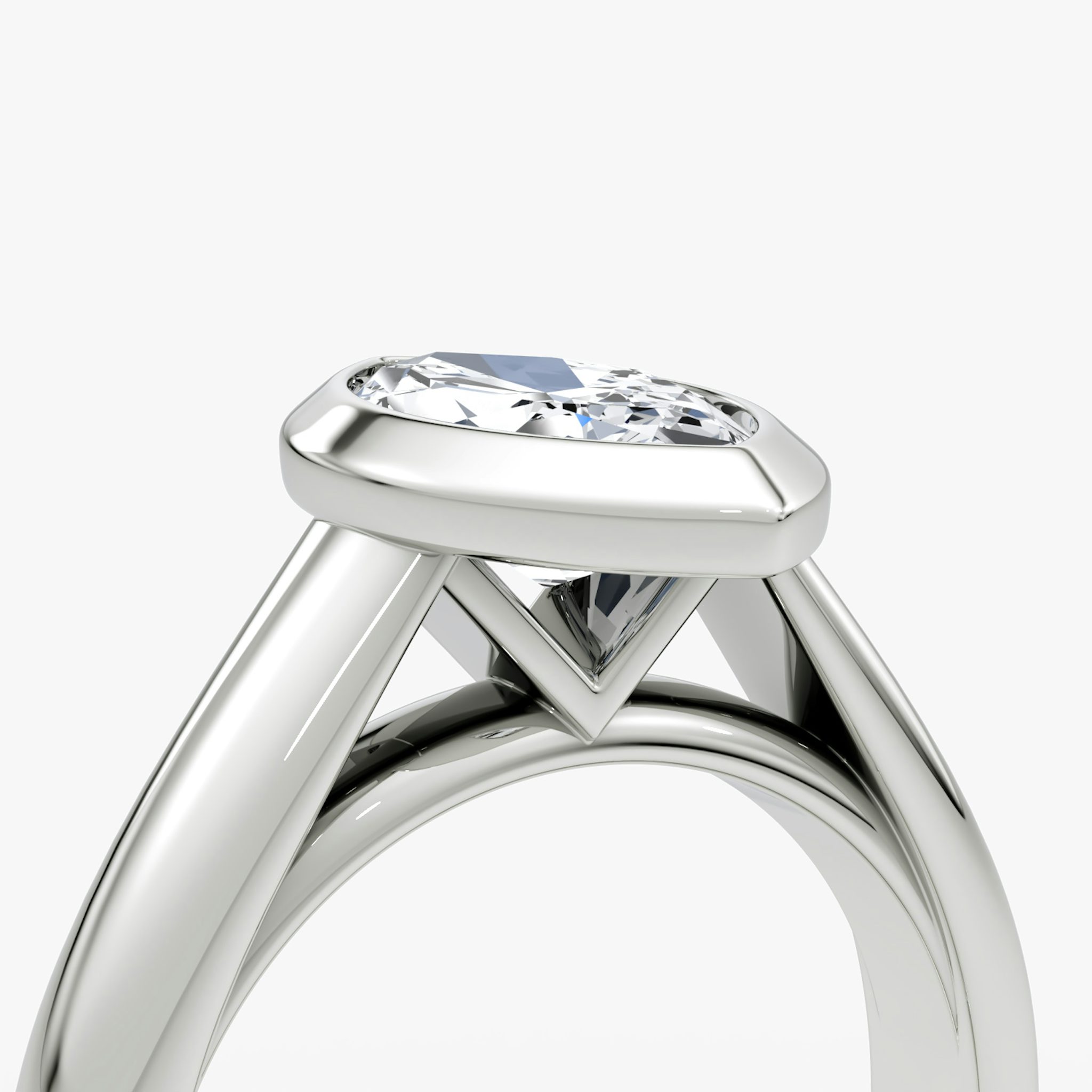 The Sculpture Bezel | Marquise | Platinum | bandAccent: Plain | diamondOrientation: vertical | caratWeight: other