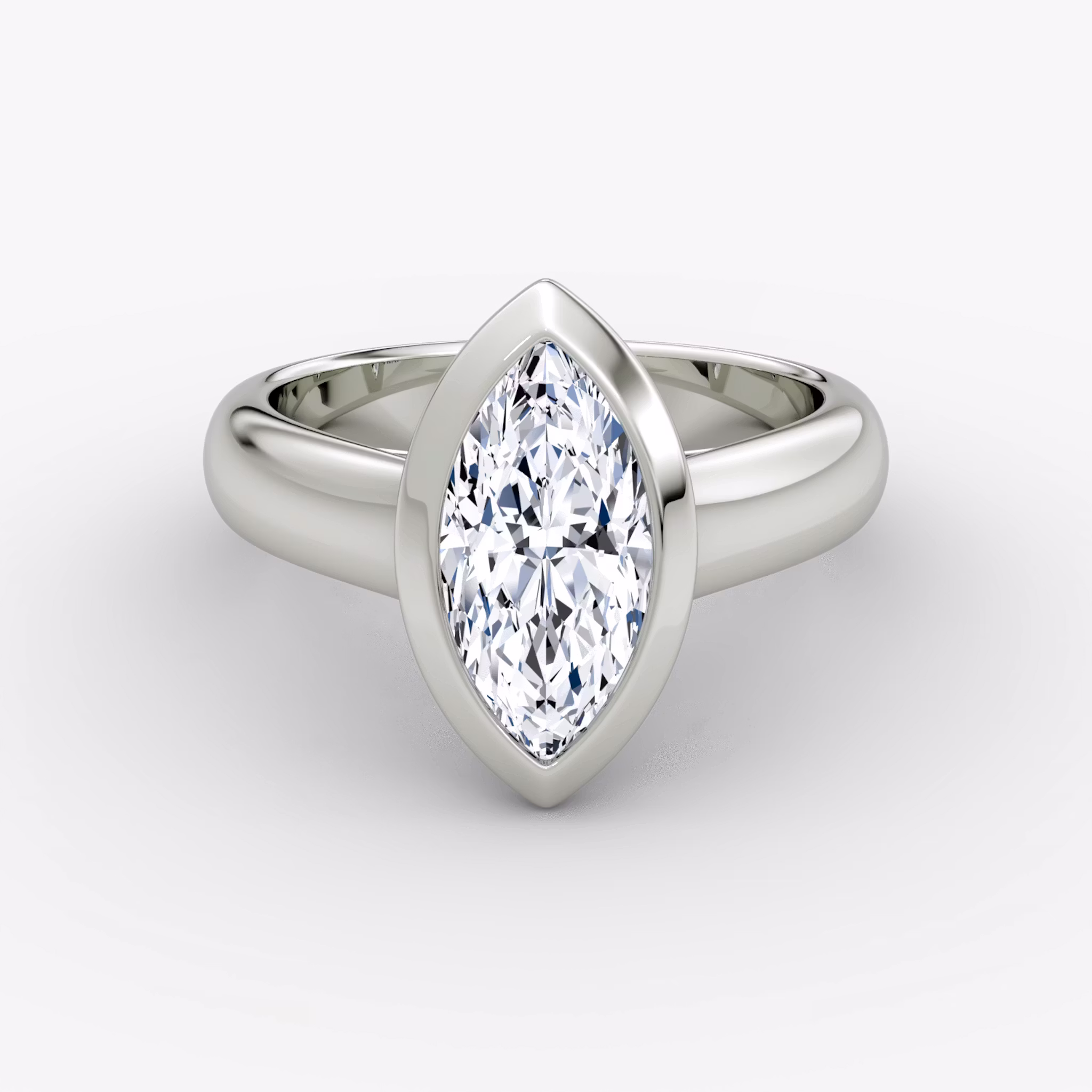 The Sculpture Bezel Marquise | Platinum