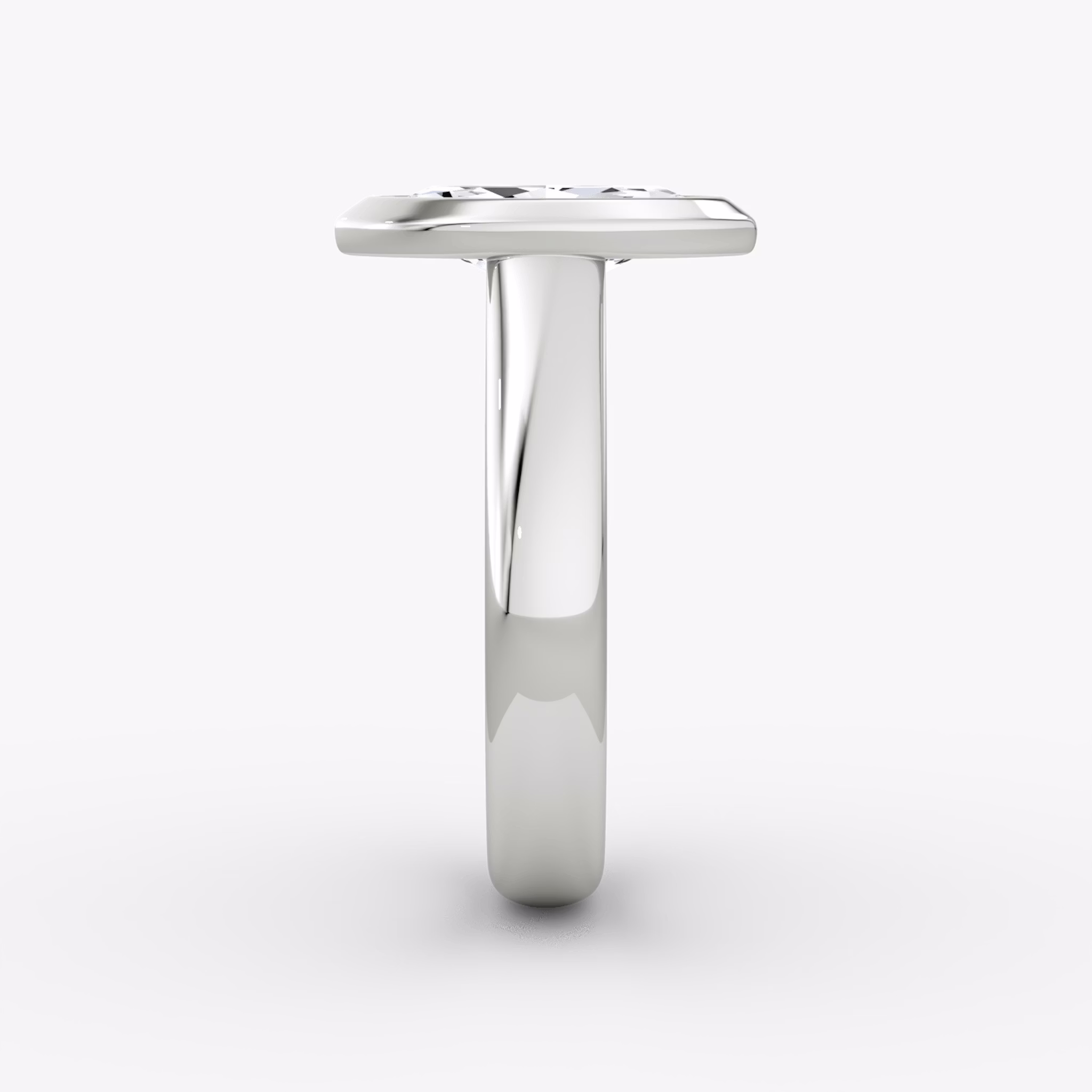 The Sculpture Bezel | Marquise | 18k | White Gold | bandAccent: Plain | diamondOrientation: vertical | caratWeight: other